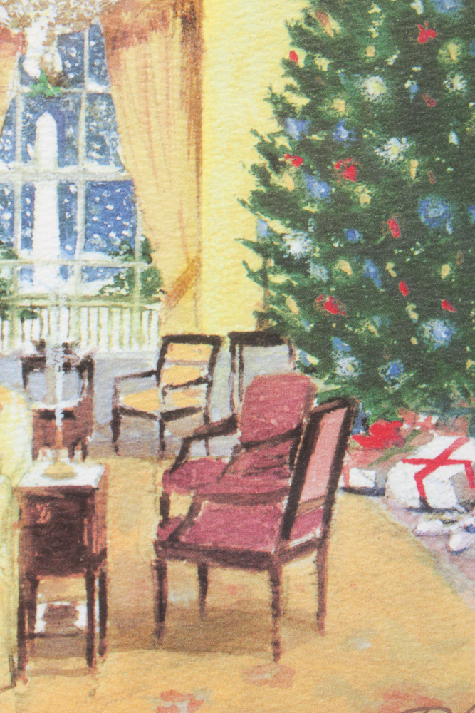 Framed and Facsimile Signed 2000 White House Christmas Card