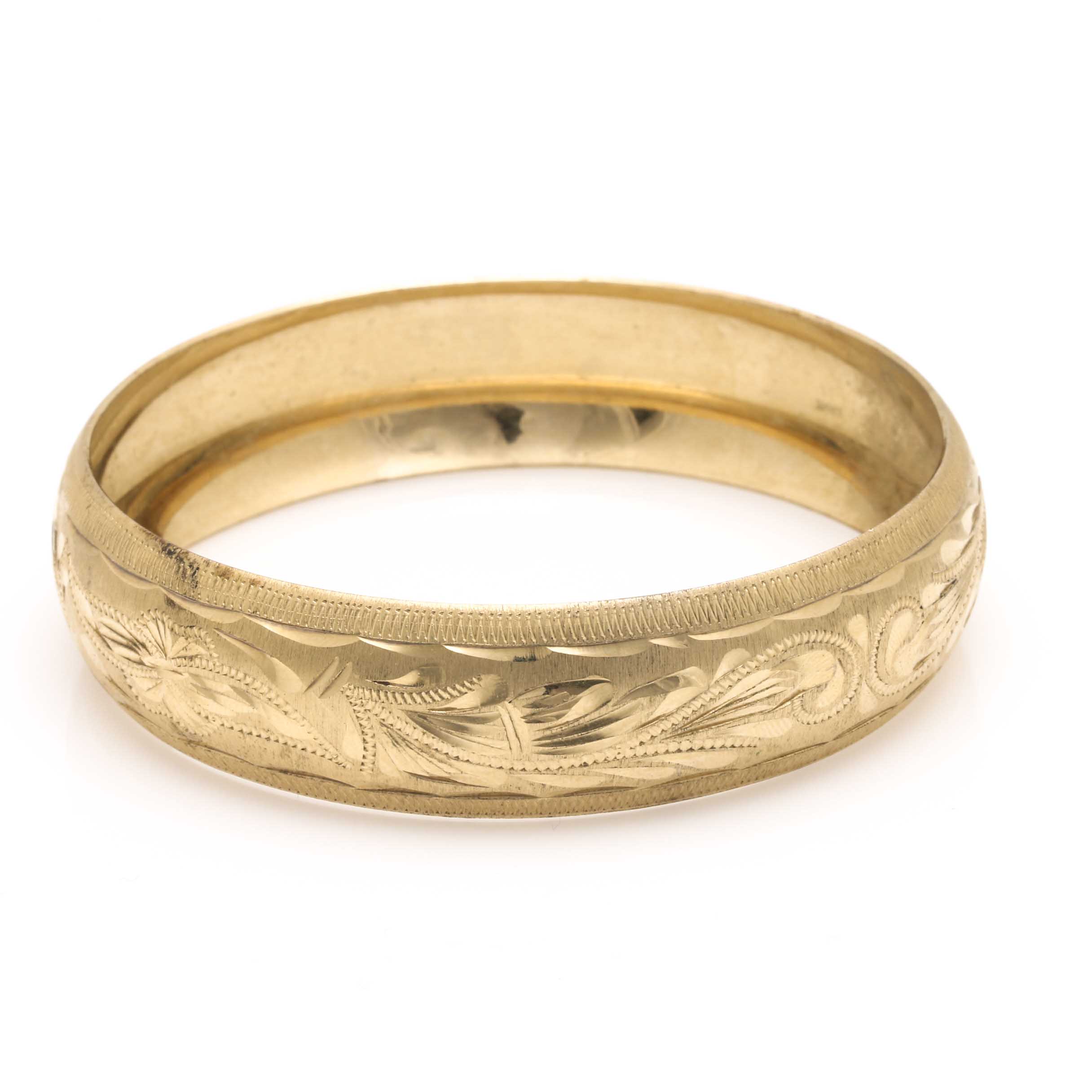 Gold Tone Floral Bangle and Bead Charm Bracelet