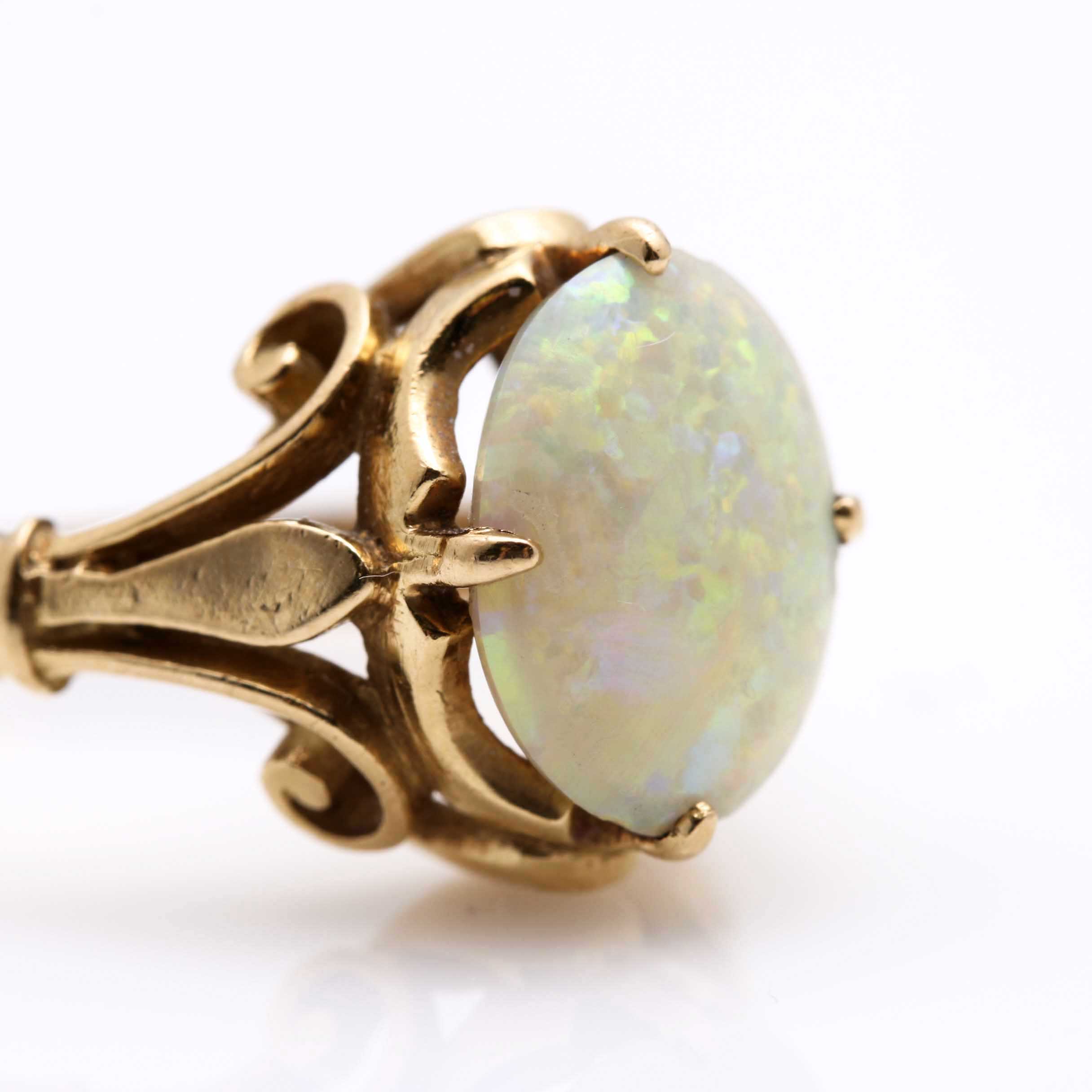 18K Yellow Gold Opal Ring