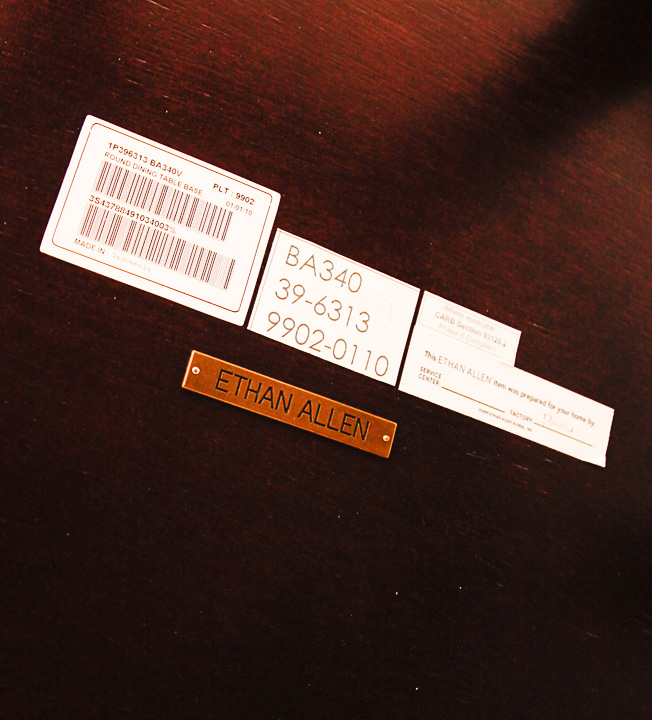 Ethan Allen Round Mahogany Dining Table