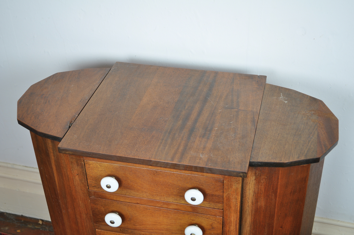 Early 20th Century Wooden Sewing Cabinet