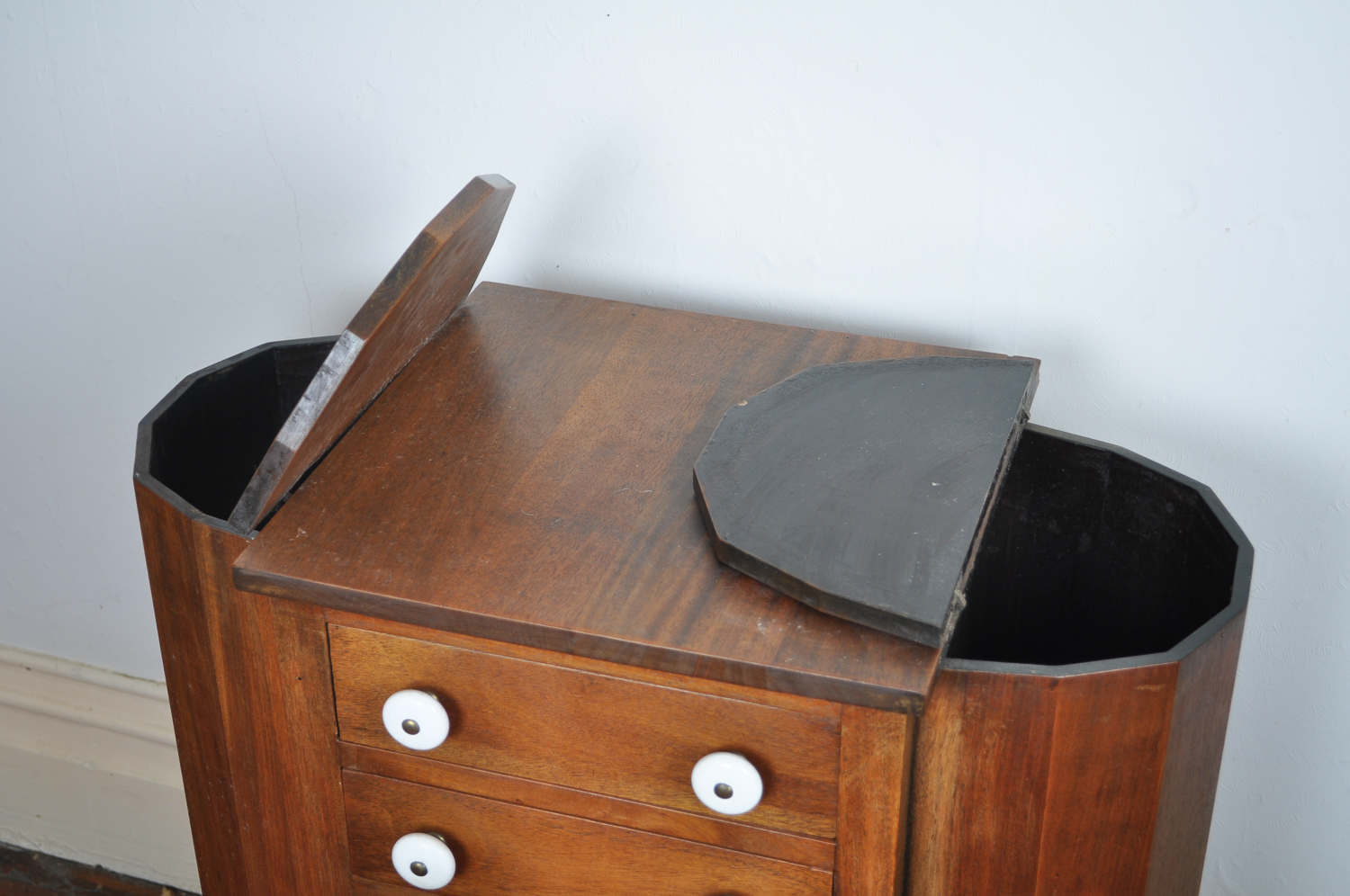 Early 20th Century Wooden Sewing Cabinet