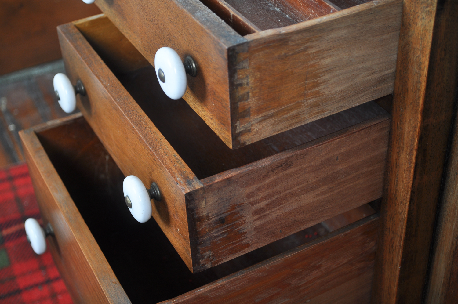 Early 20th Century Wooden Sewing Cabinet