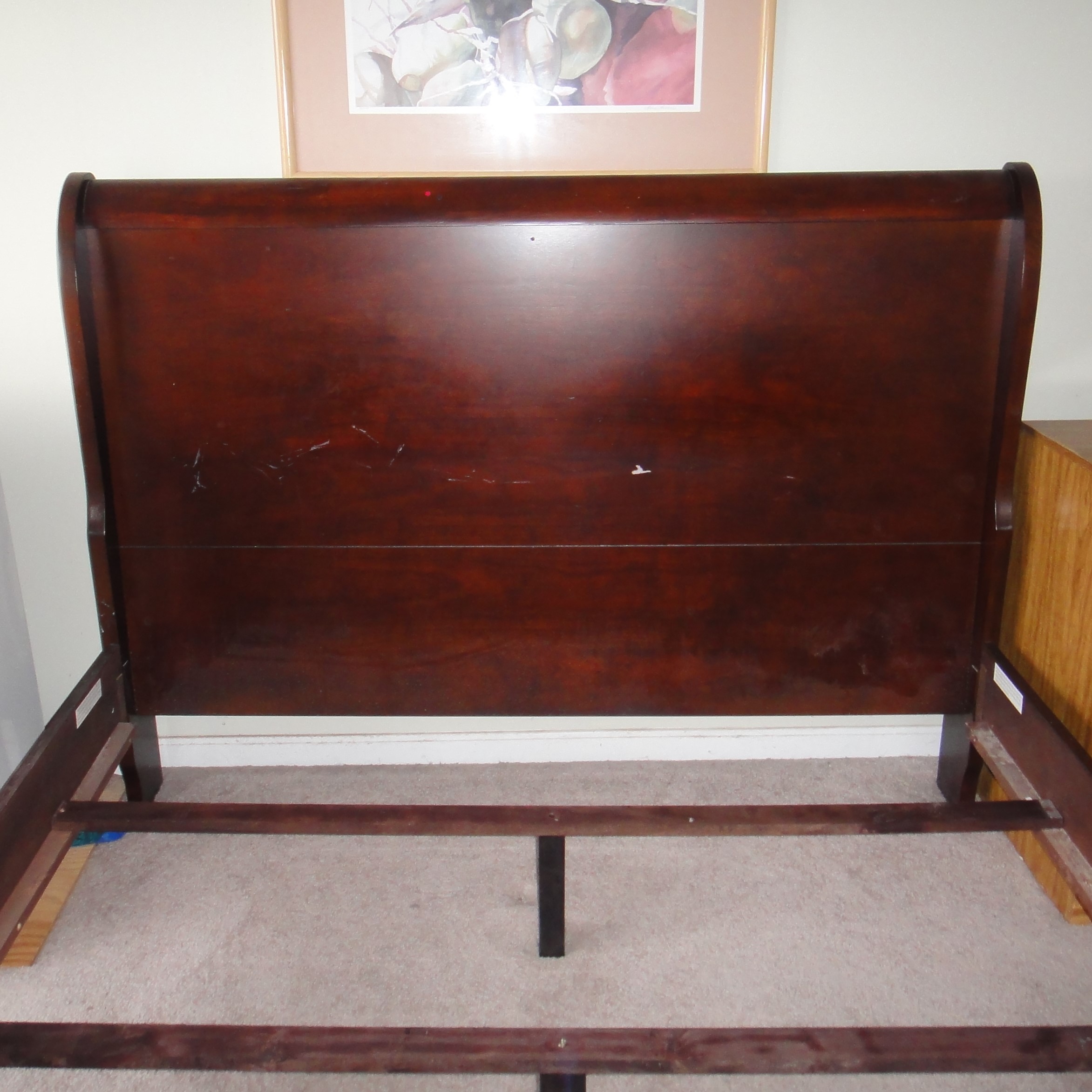 QueenSize Wooden Sleigh Bed Frame EBTH