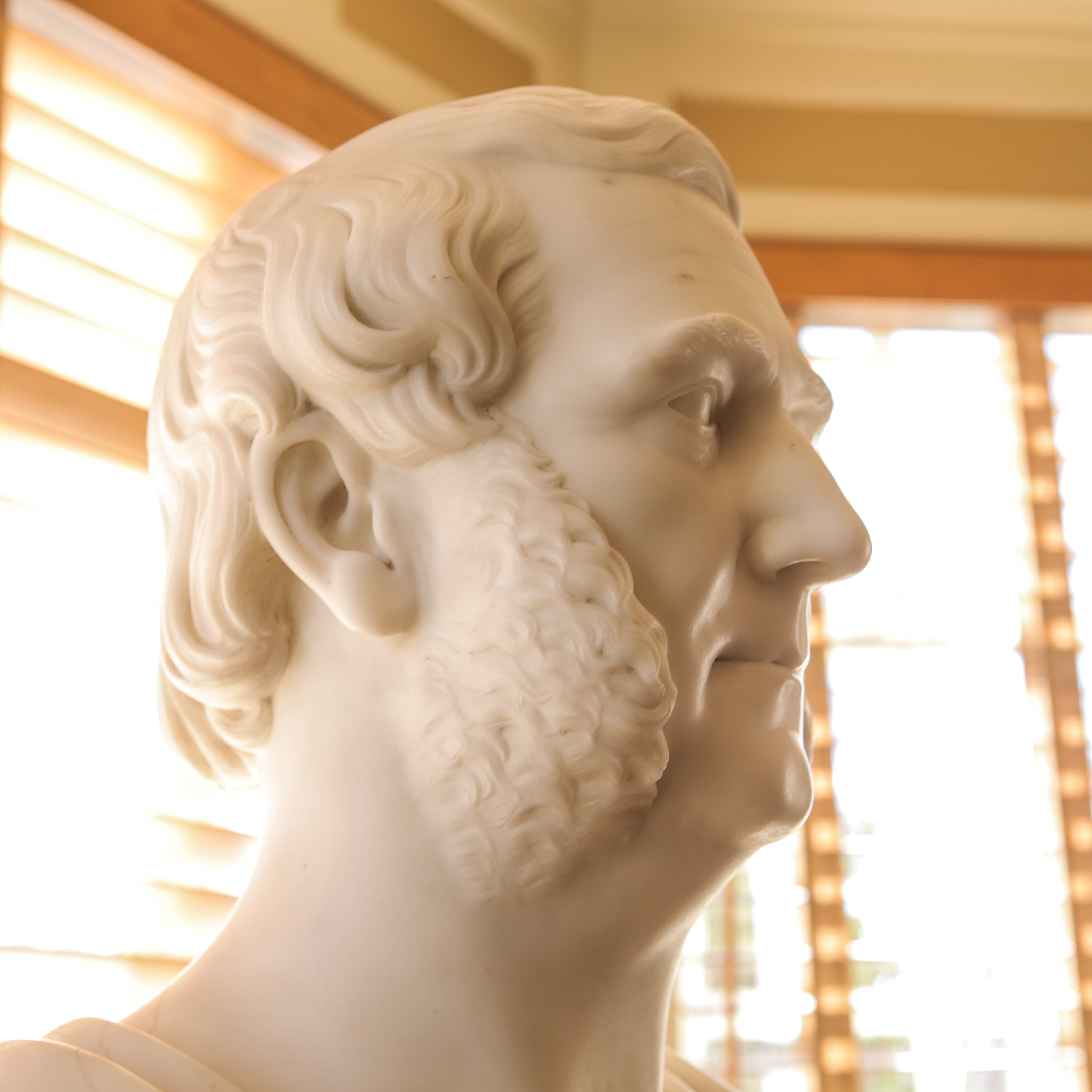 Joseph Mozier Carrara Marble Bust