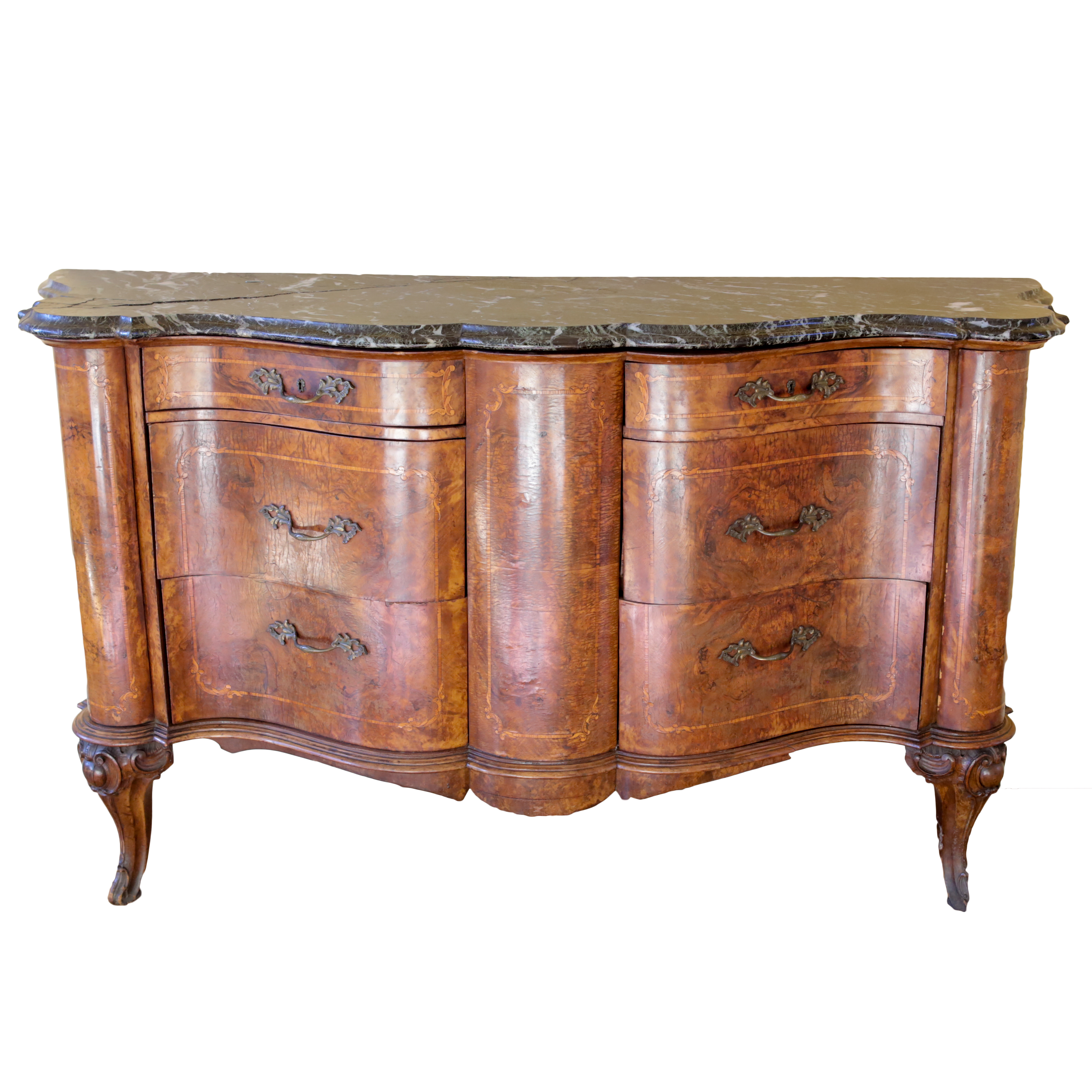 Louis XV Style Wood and Marble Buffet