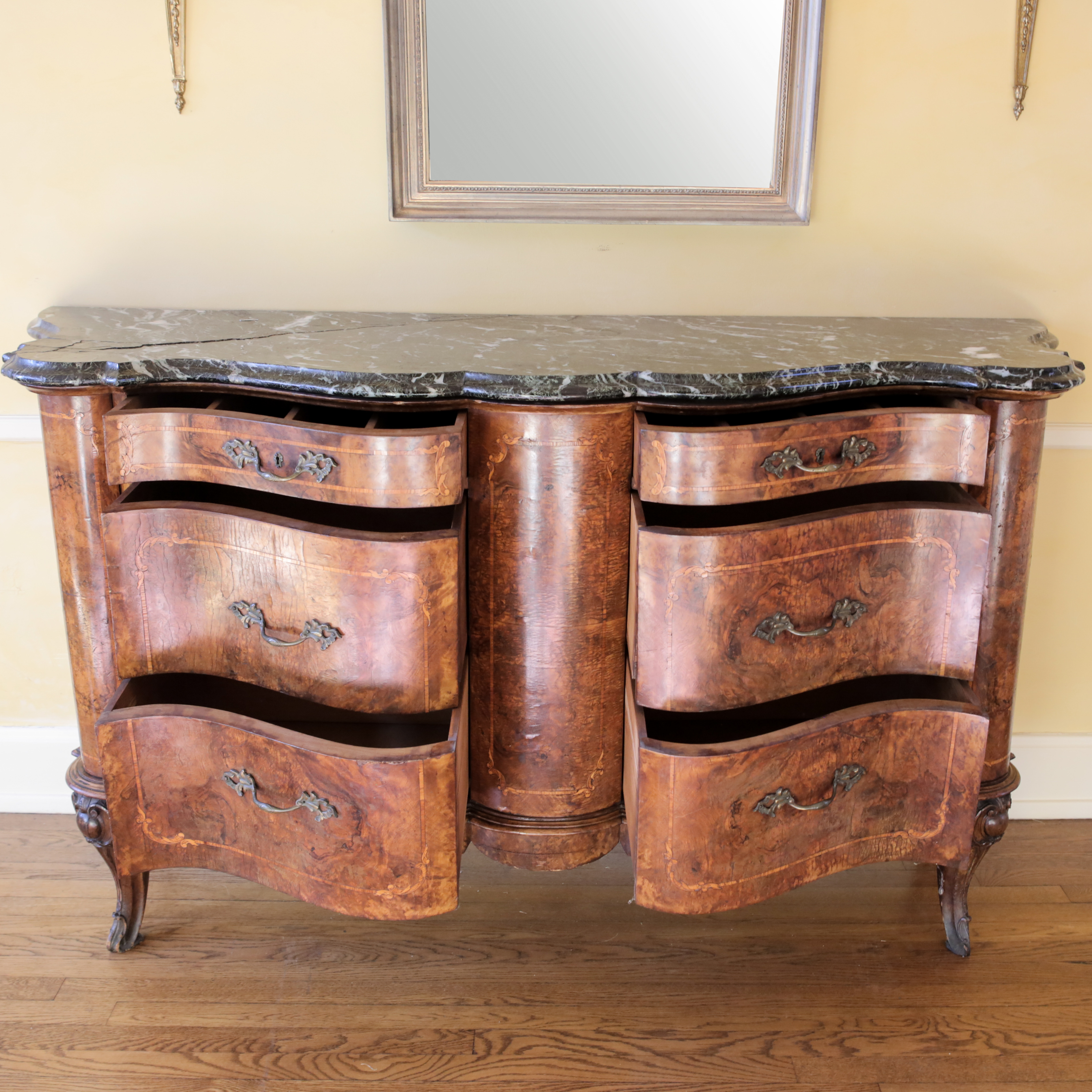 Louis XV Style Wood and Marble Buffet