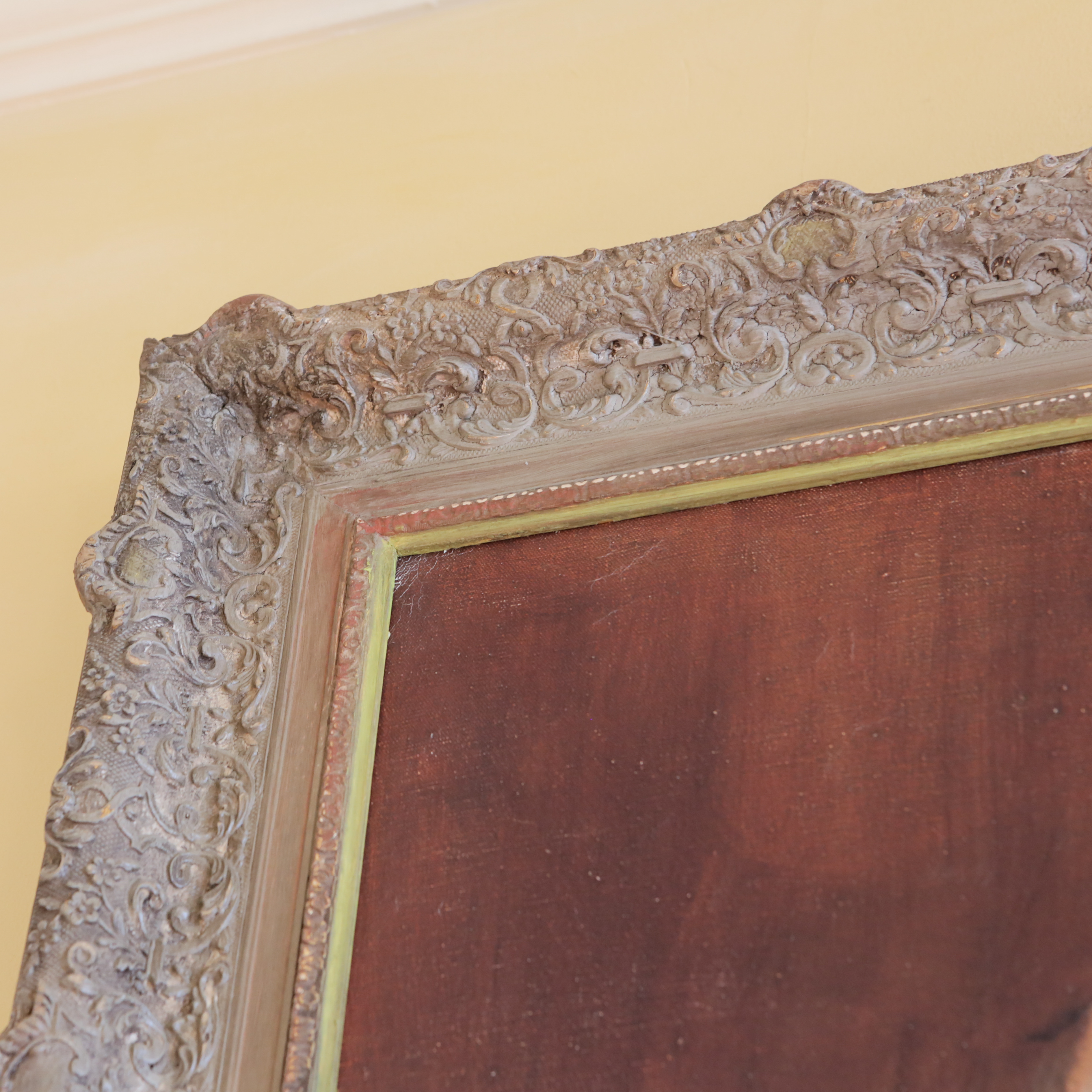 Framed Original Oil Painting on Canvas of Figures