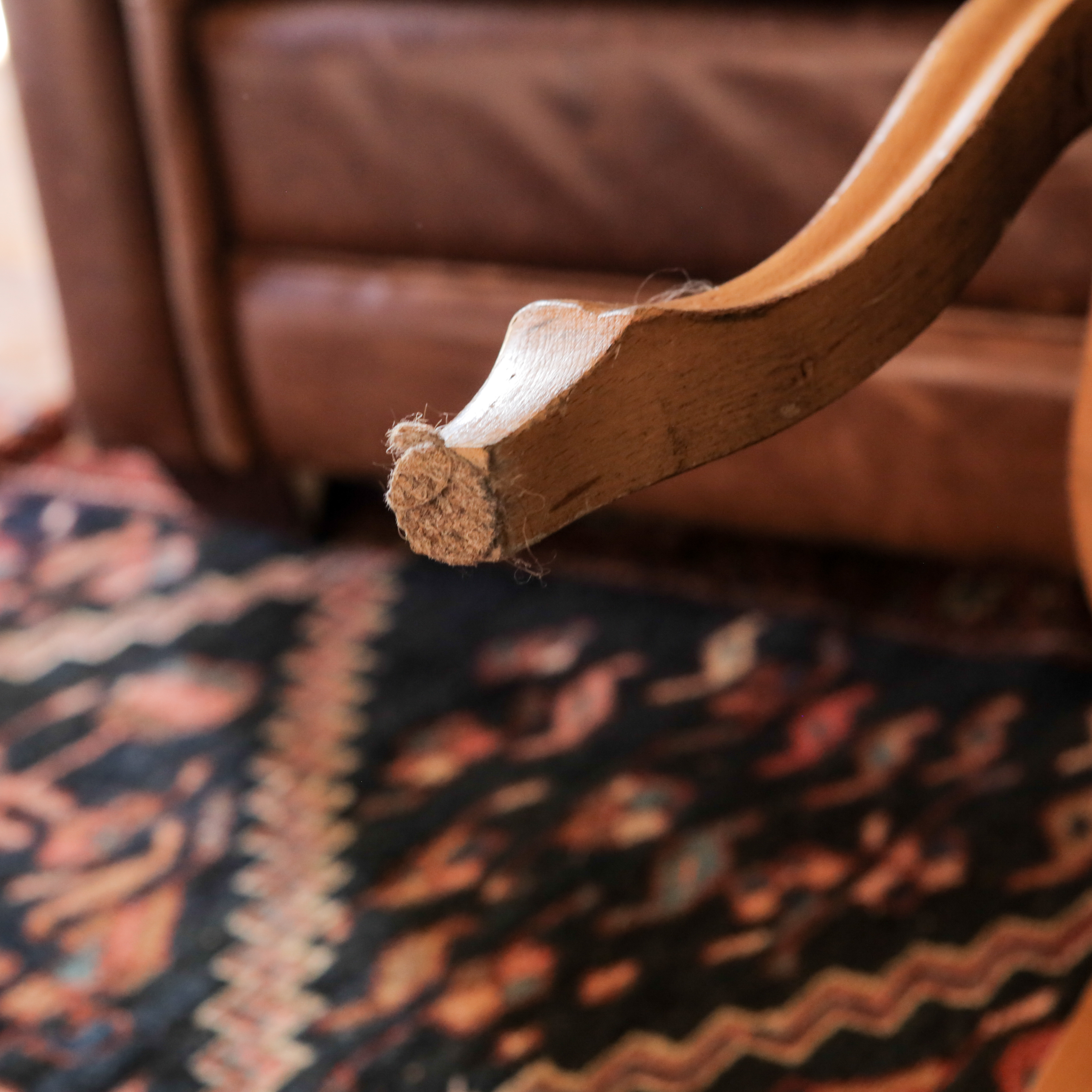Provincial Louis XV Style Upholstered Footstool