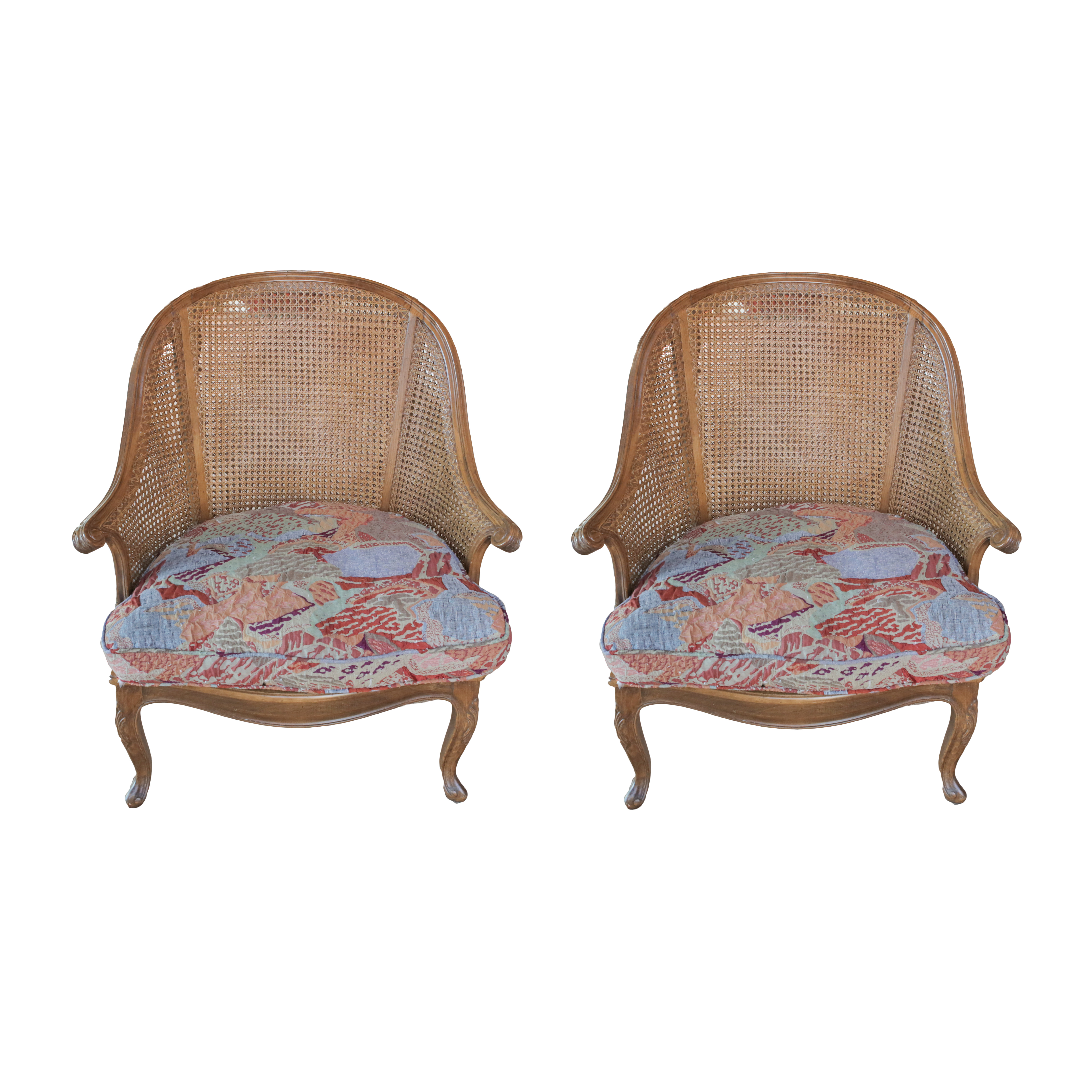 Louis XV Style Caned Bergères