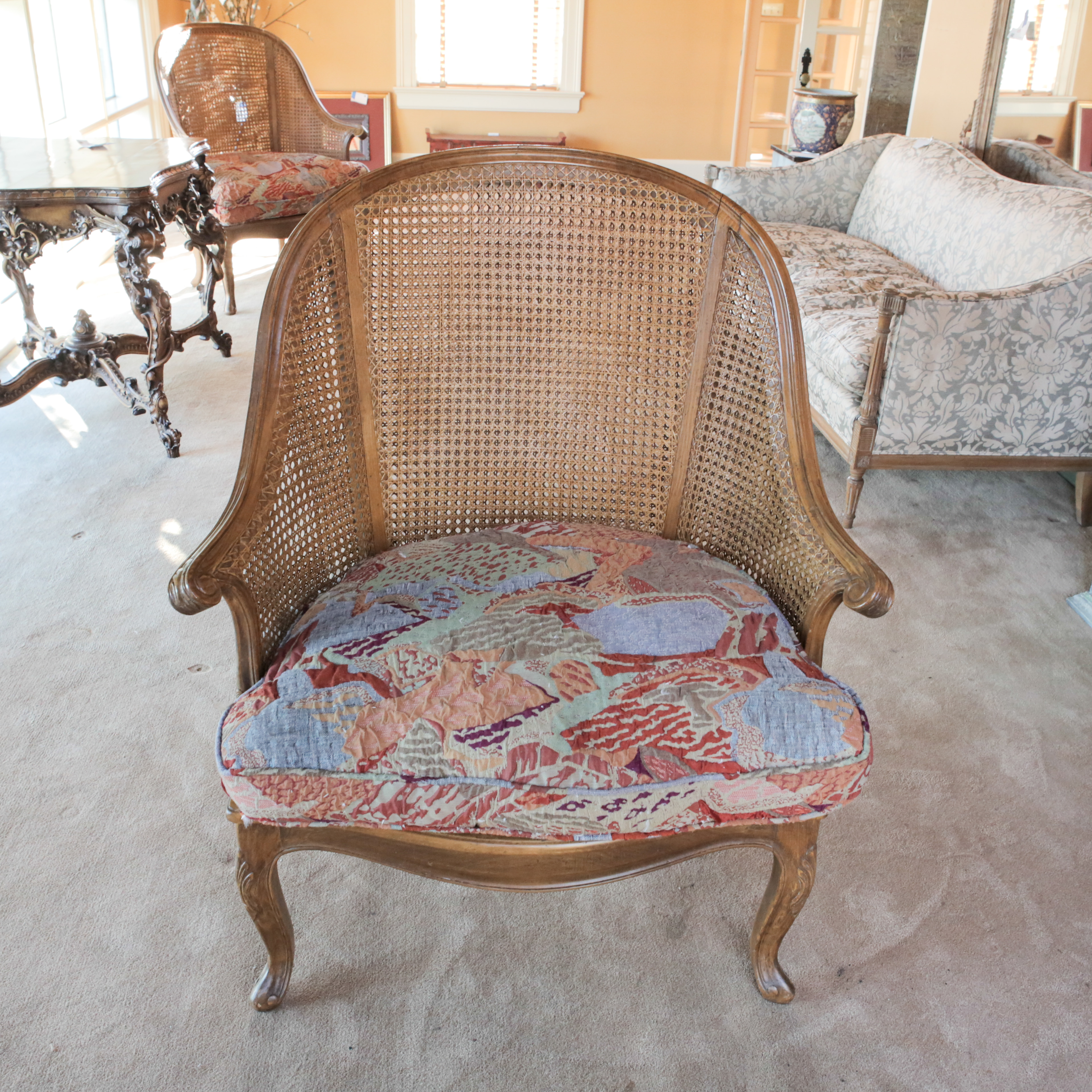 Louis XV Style Caned Bergères