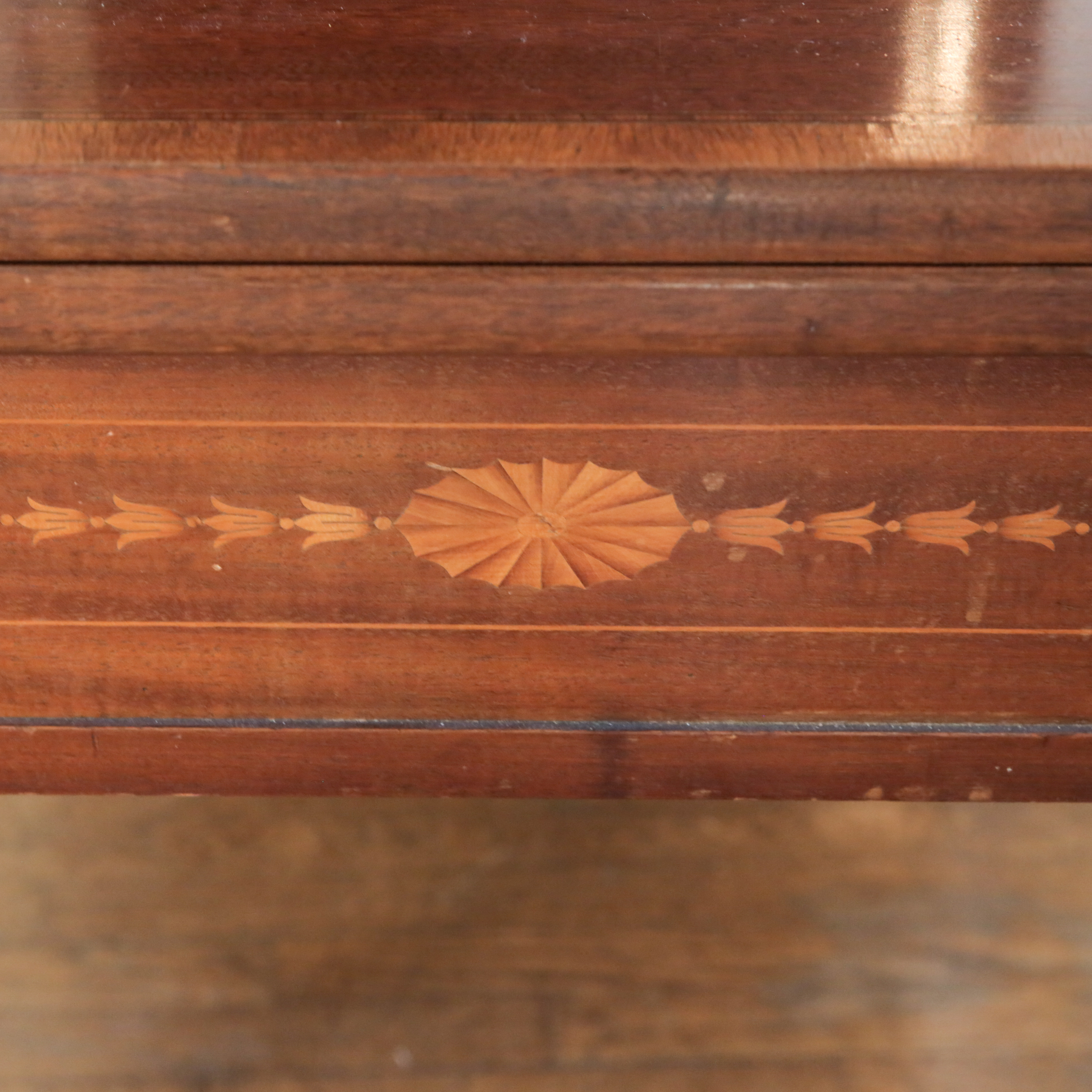 Vintage Hepplewhite Style Flip-Top Dining Table with Inlay