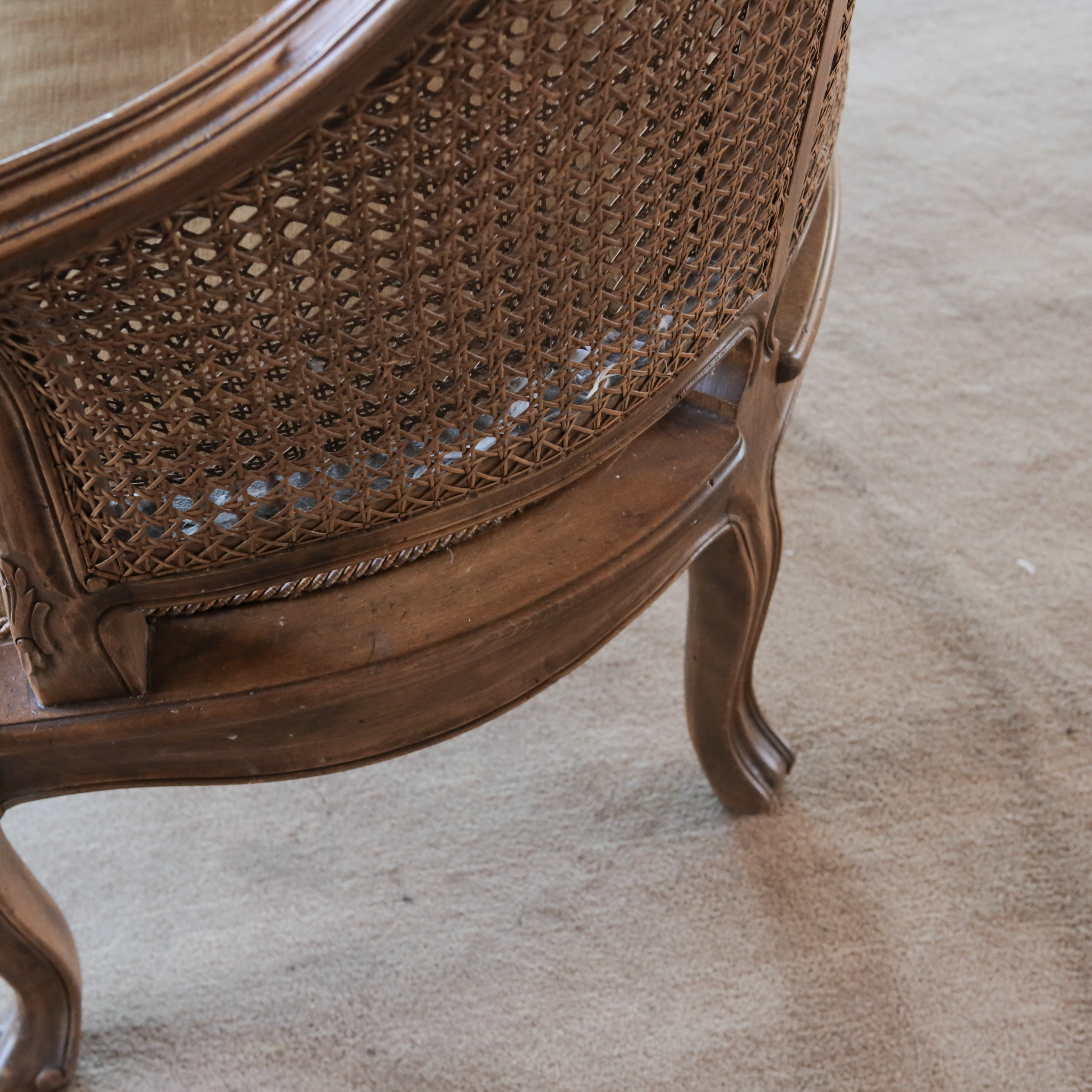 Louis XV Style Caned Bergères