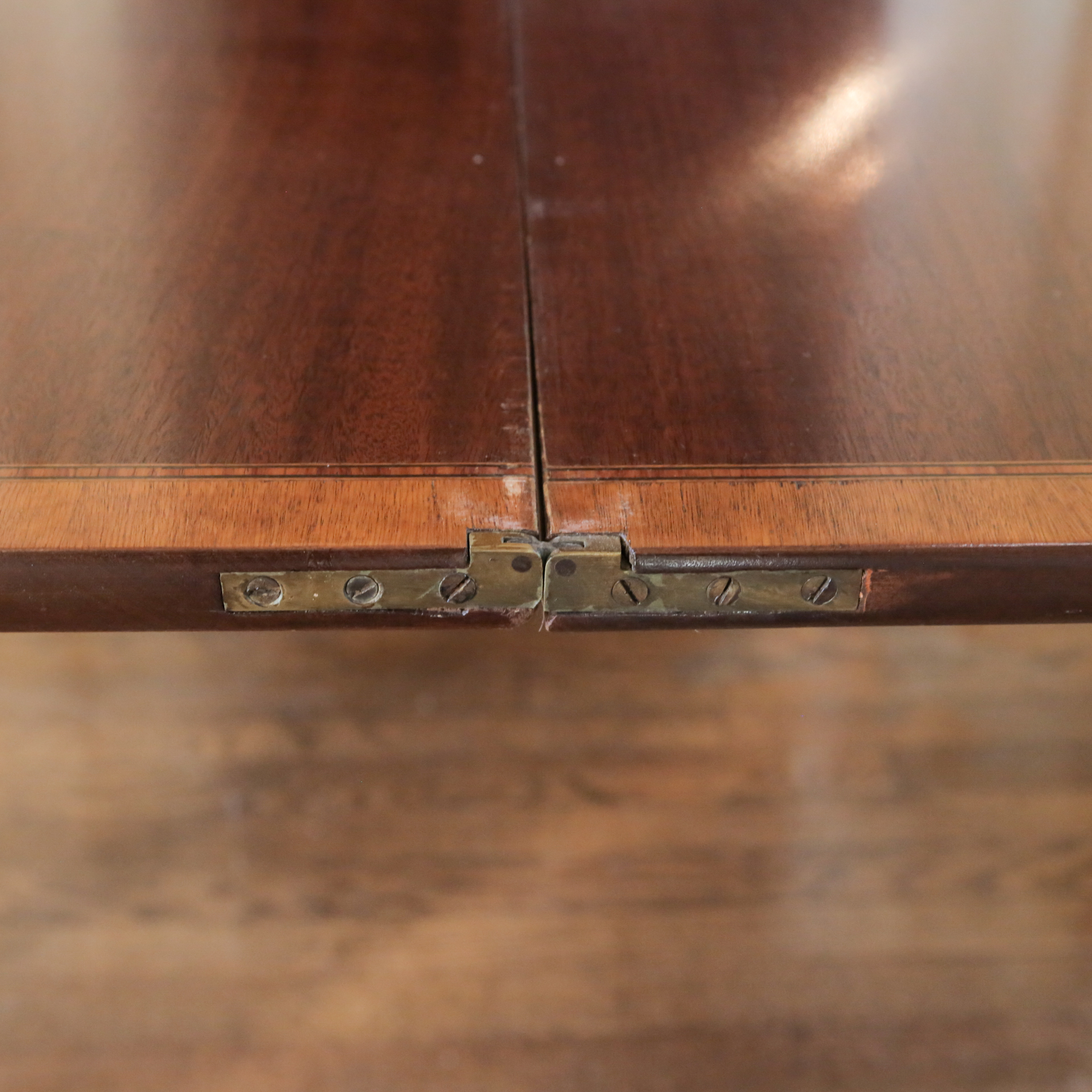 Vintage Hepplewhite Style Flip-Top Dining Table with Inlay