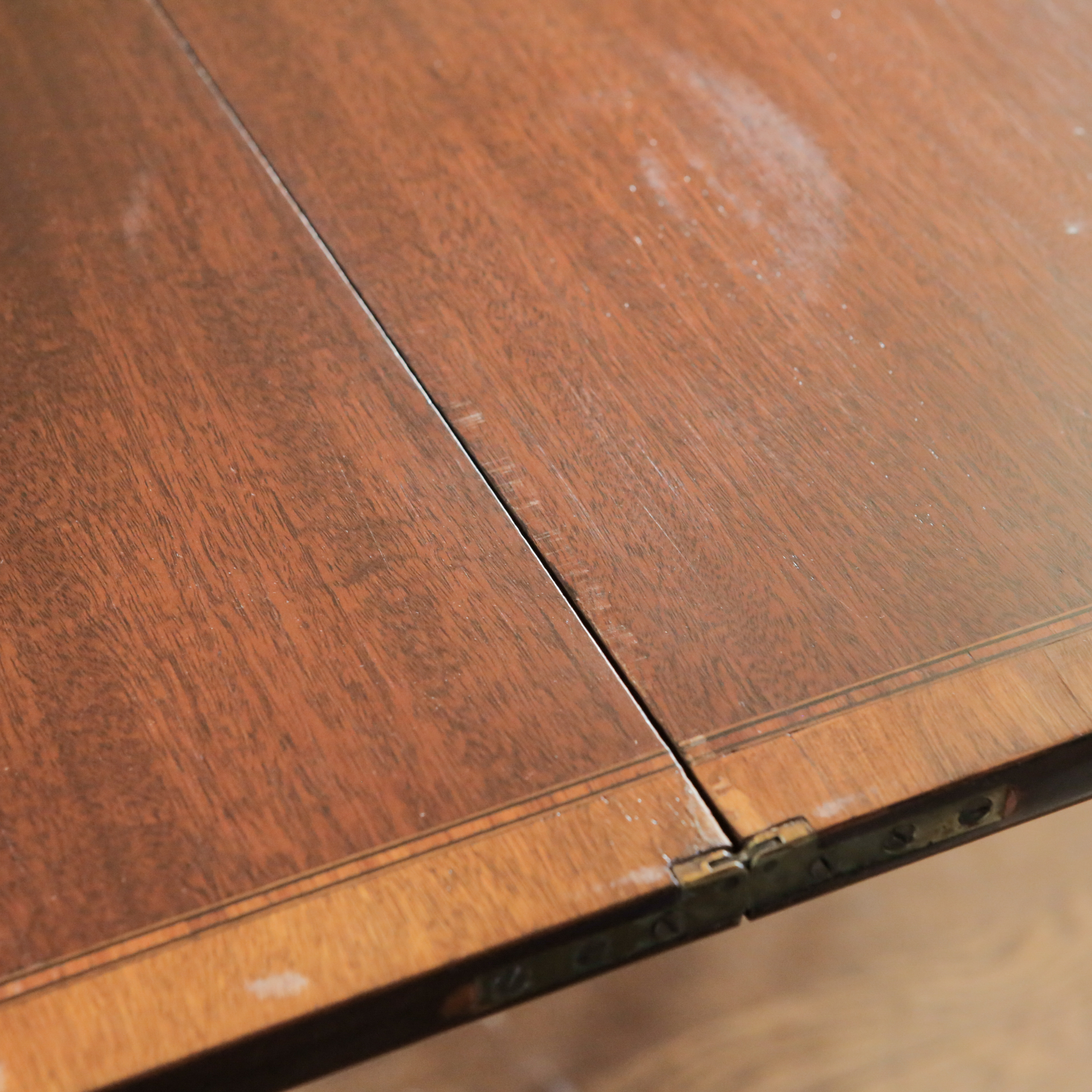 Vintage Hepplewhite Style Flip-Top Dining Table with Inlay