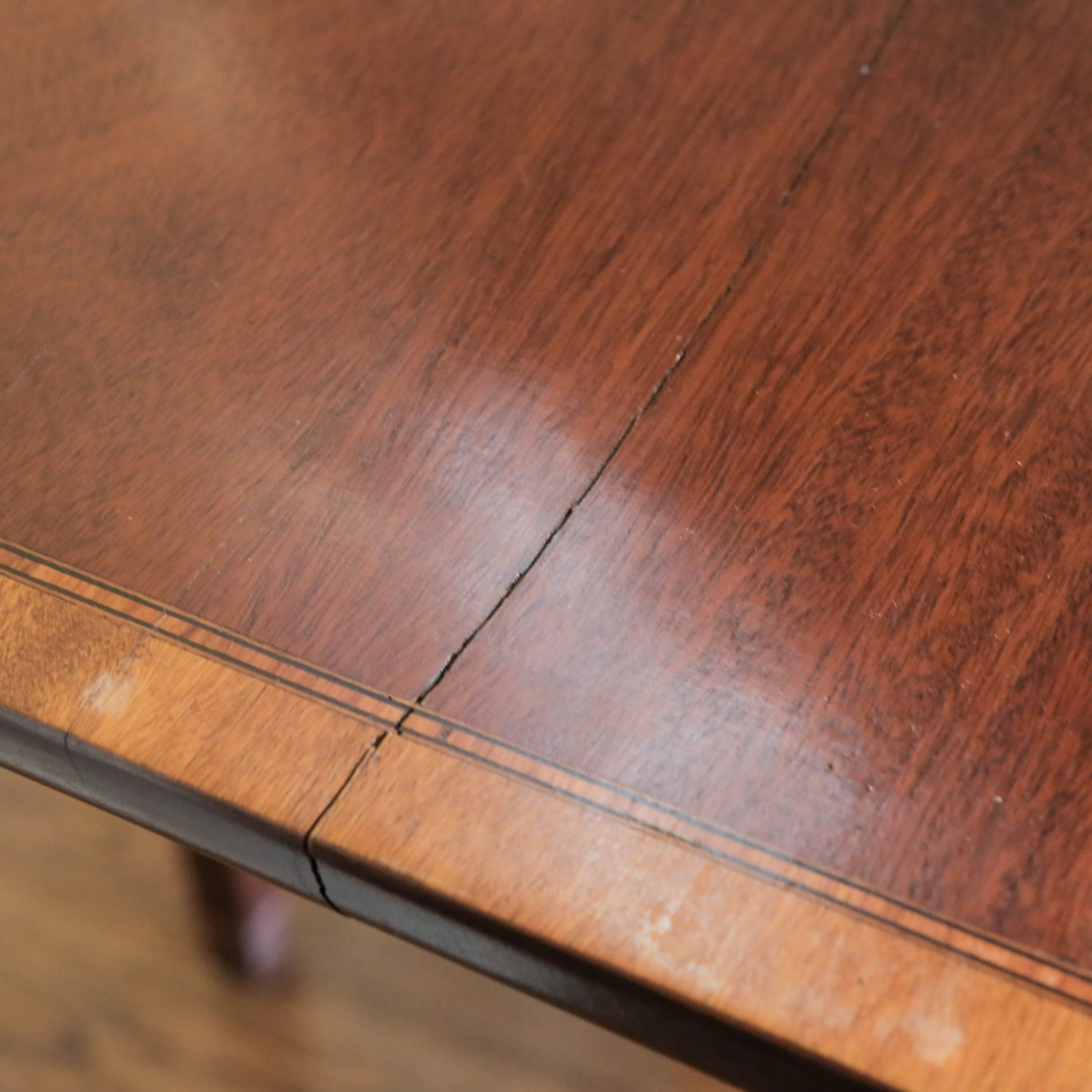 Vintage Hepplewhite Style Flip-Top Dining Table with Inlay