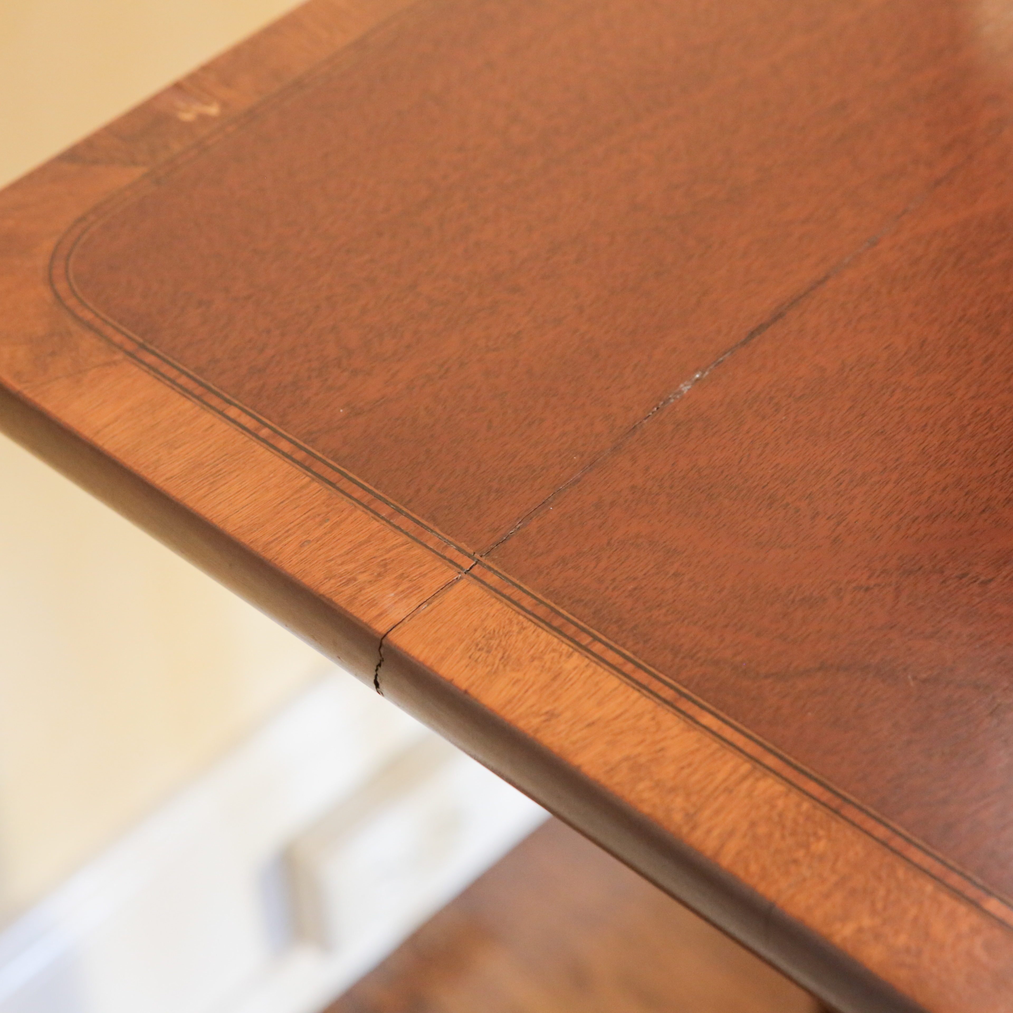 Vintage Hepplewhite Style Flip-Top Dining Table with Inlay