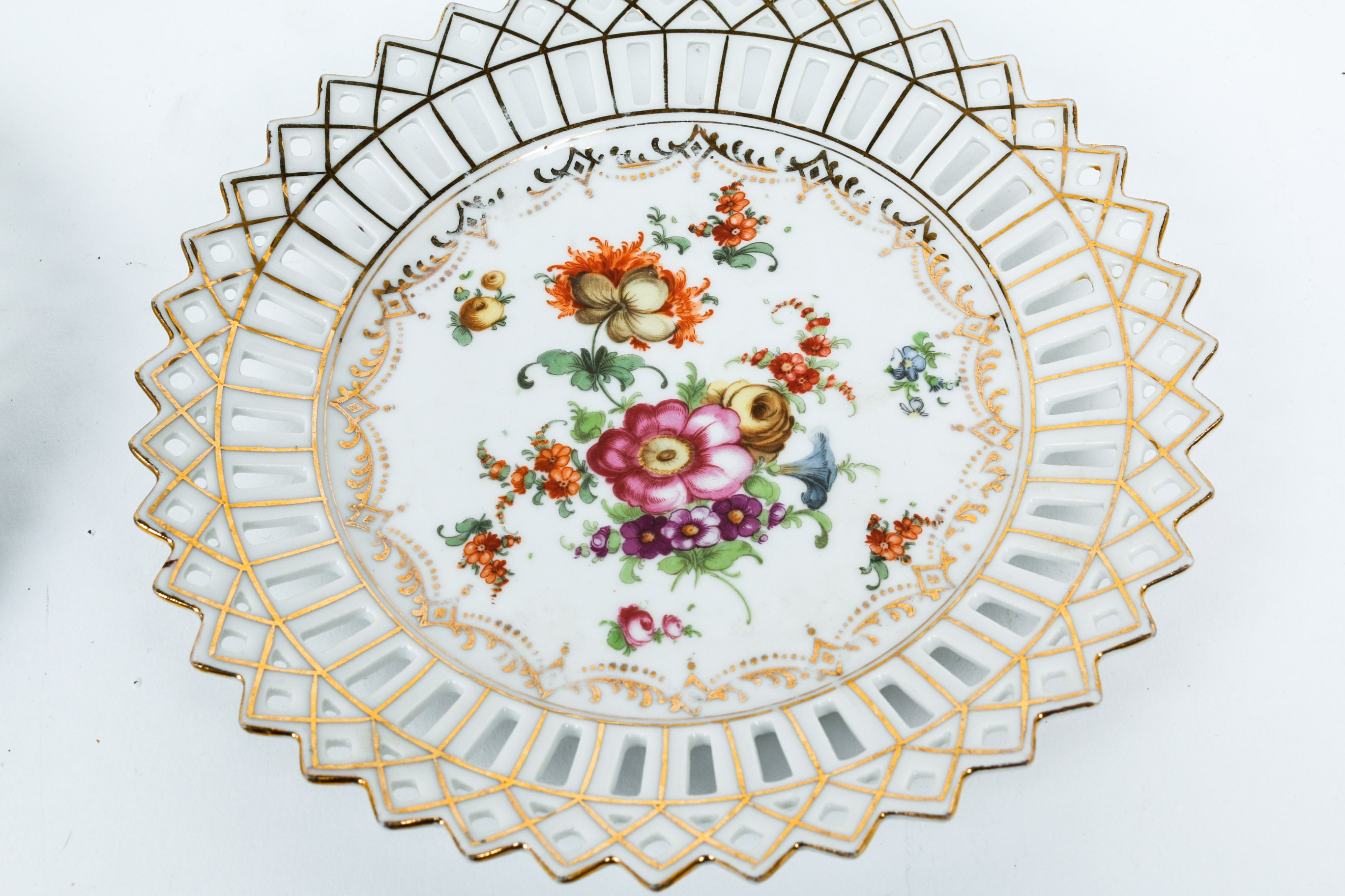 Pair of Carl Schumann of Bavaria "Dresden Flowers" Plates