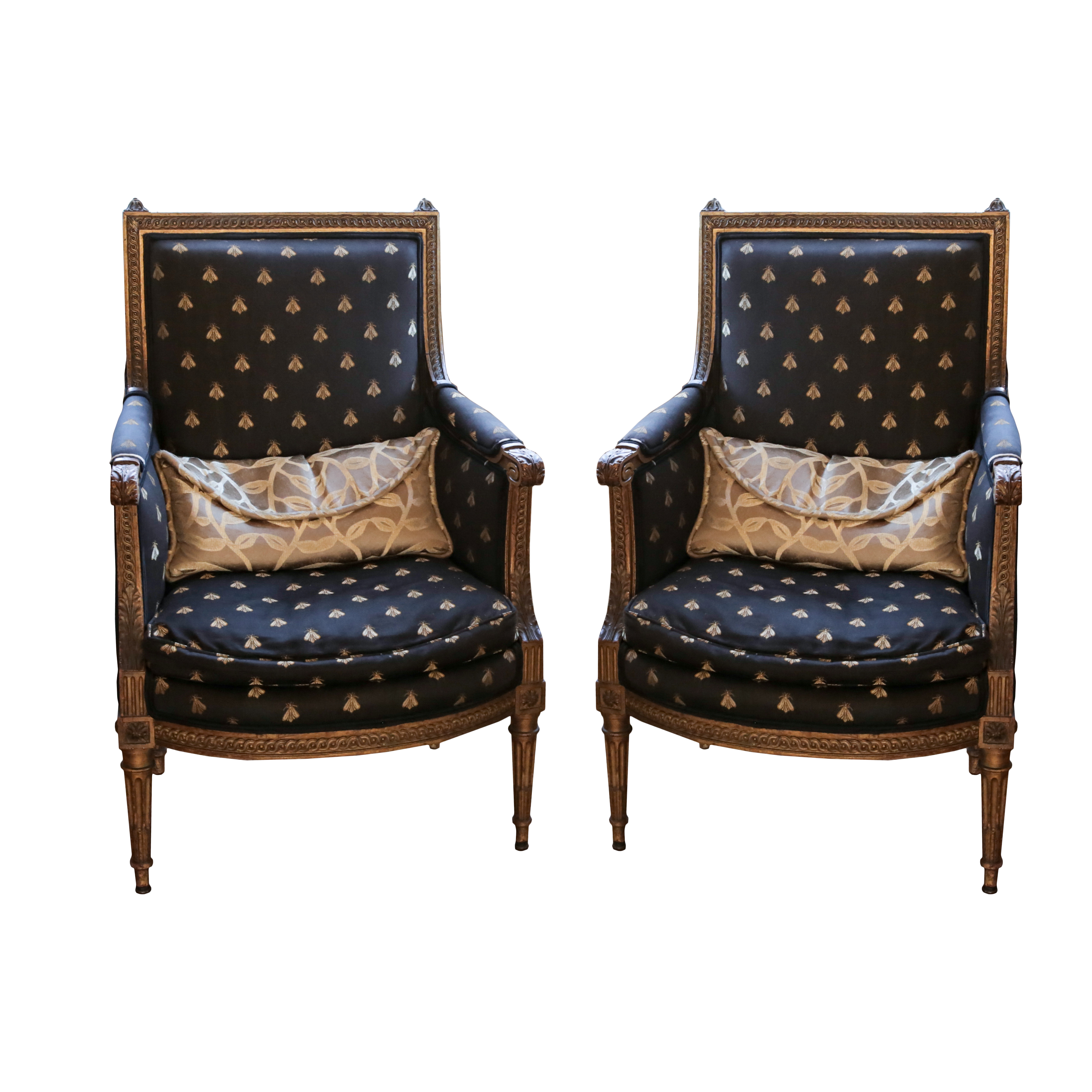 Louis XVI Style Giltwood Bergères