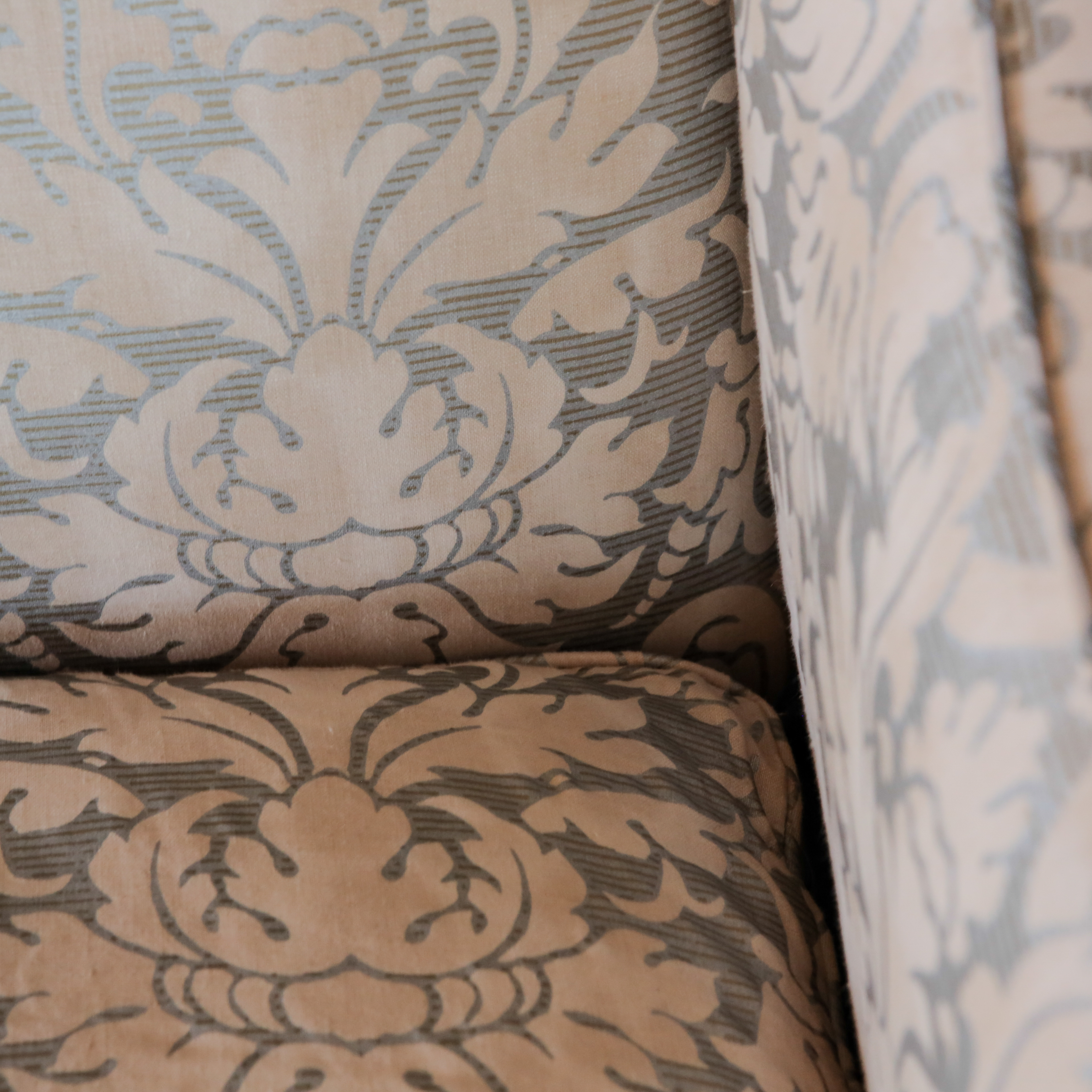 Louis XVI Style Damask-Upholstered Sofa