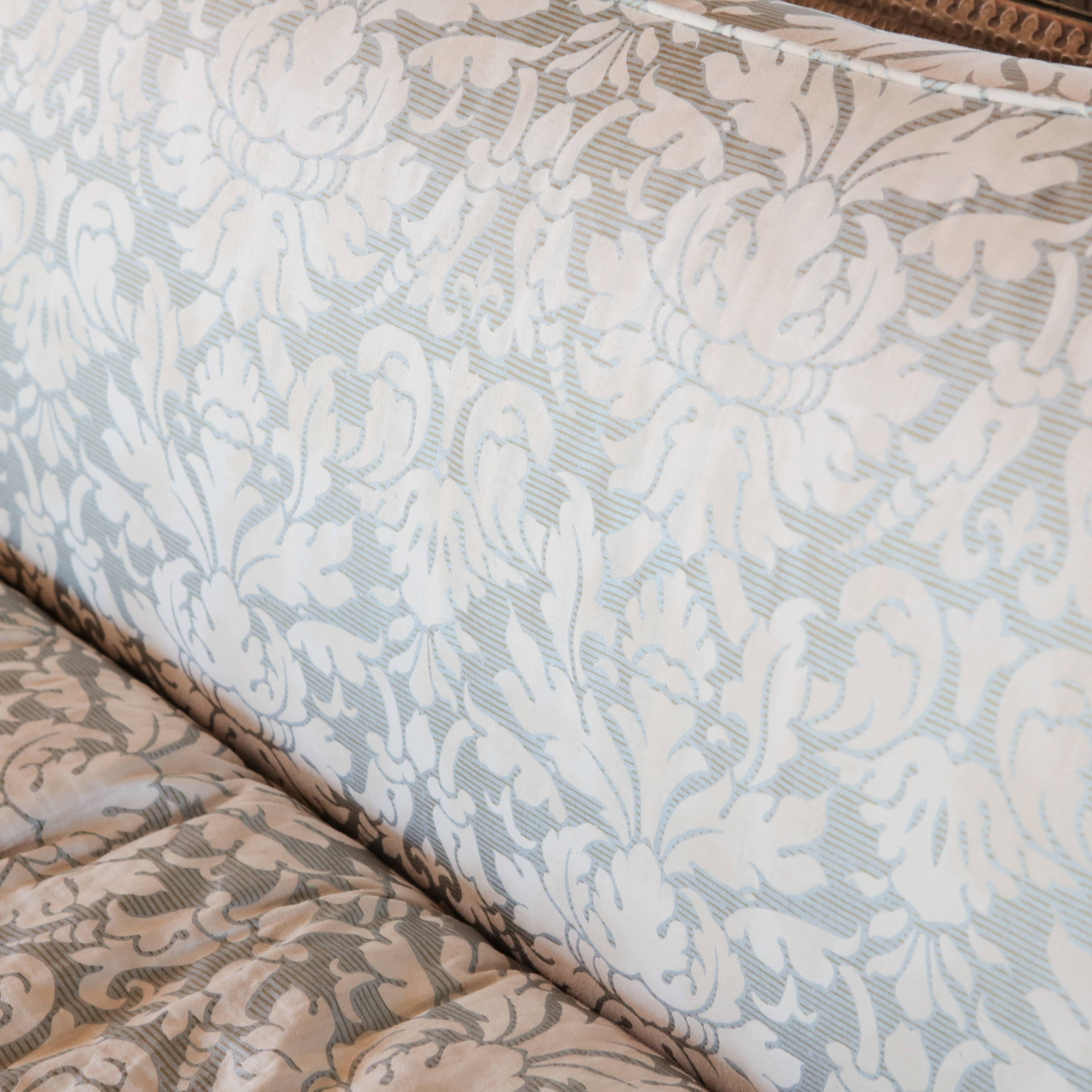 Louis XVI Style Damask-Upholstered Sofa