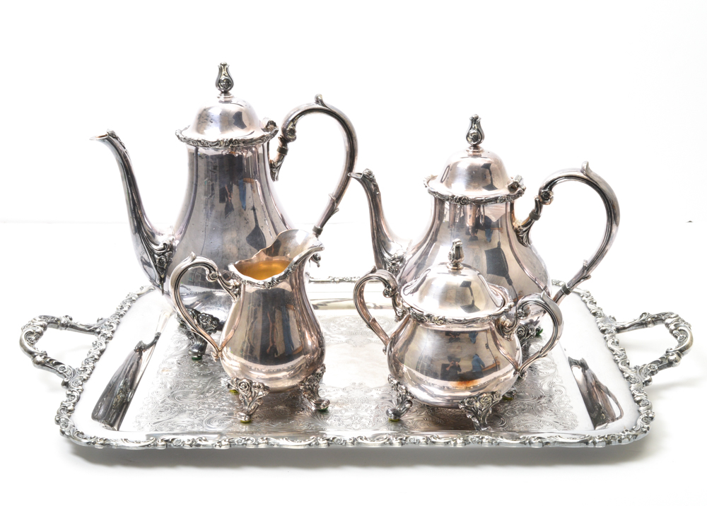 Wilcox International Silver Company Silver Plate Tea Service