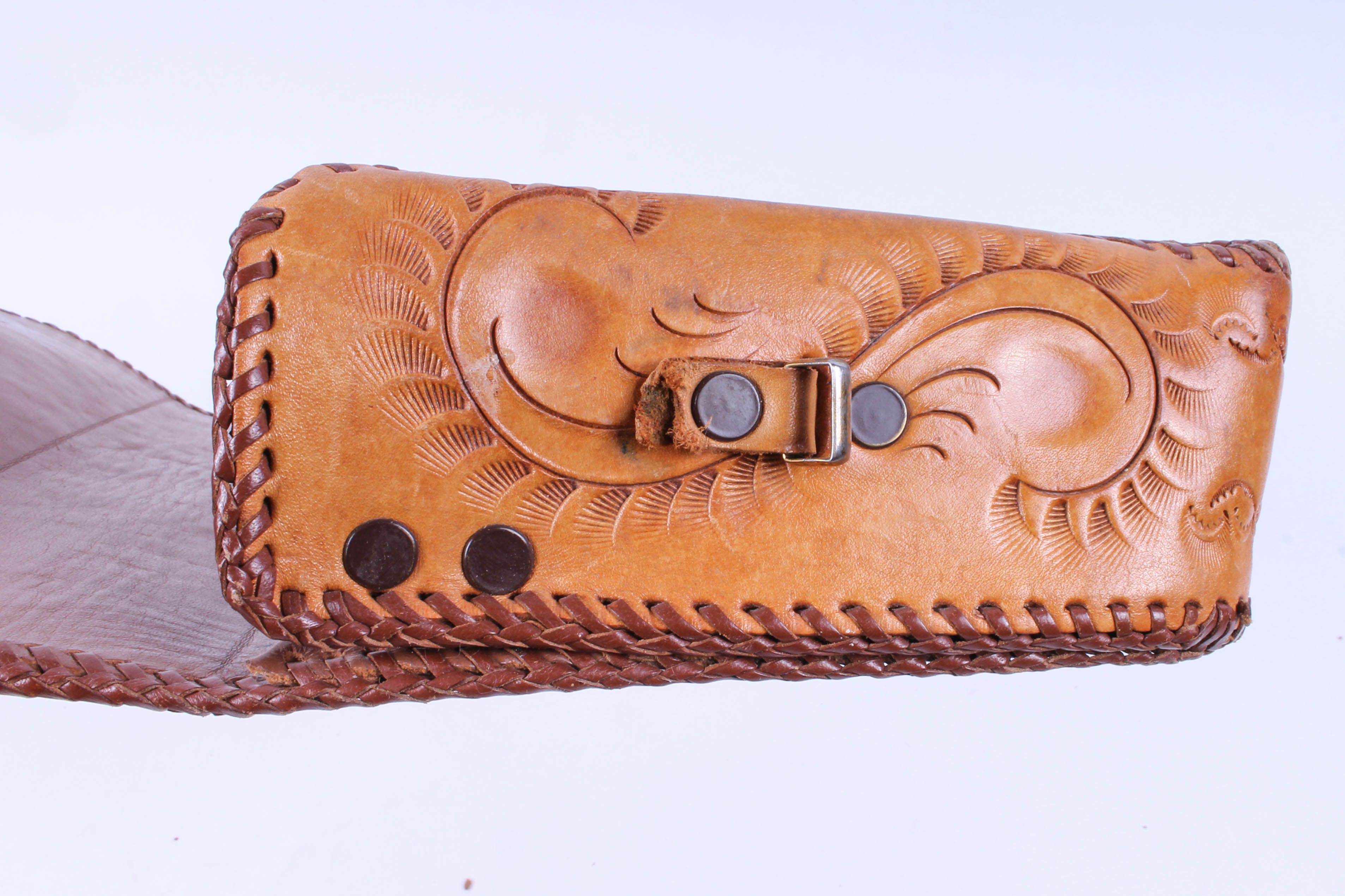Five Vintage Hand-Tooled Leather Handbags