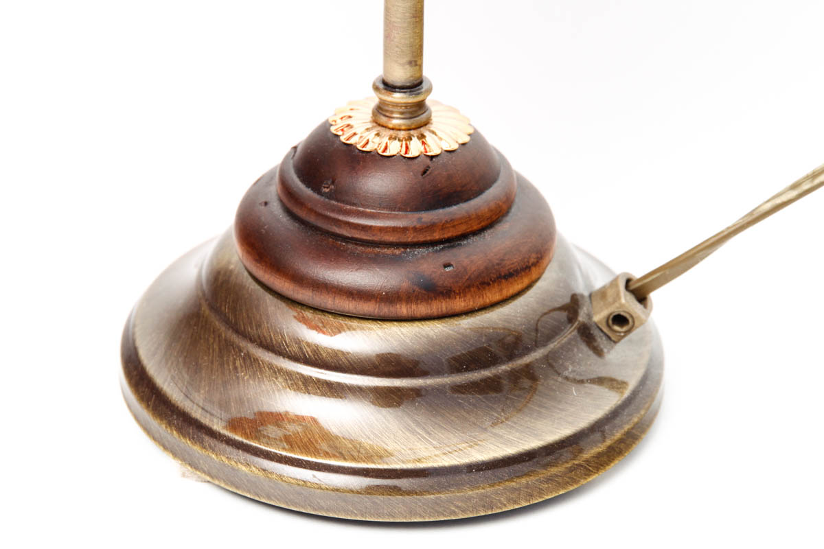 Vintage Desk Lamp with Glass Shade