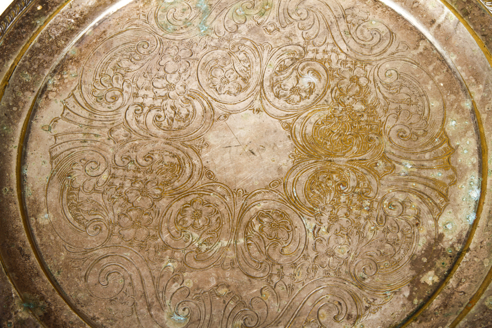 Collection of Silver Plate Trays and an 800 Egyptian Silver Tray