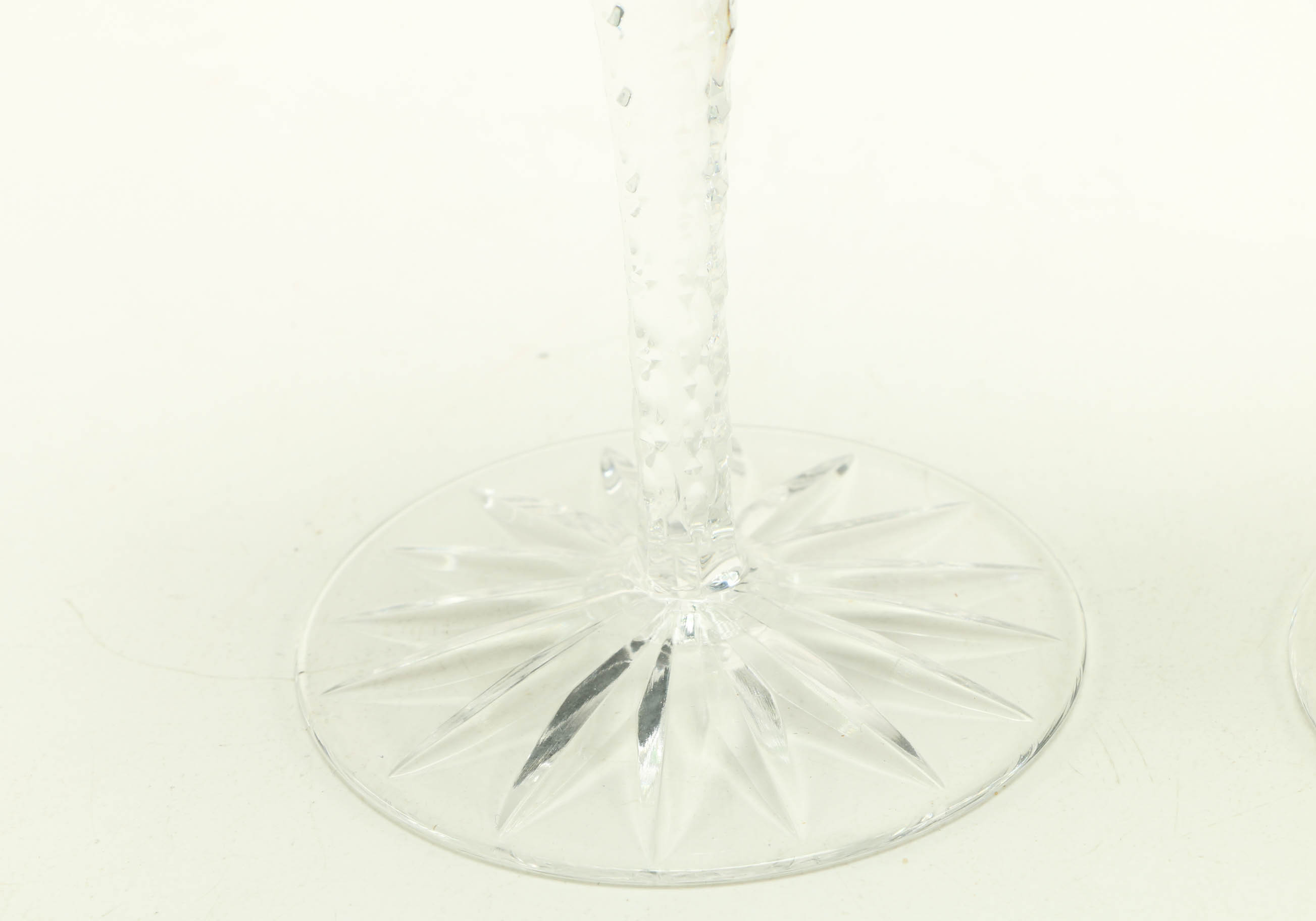 Emerald Cut to Clear Green Crystal Stemware