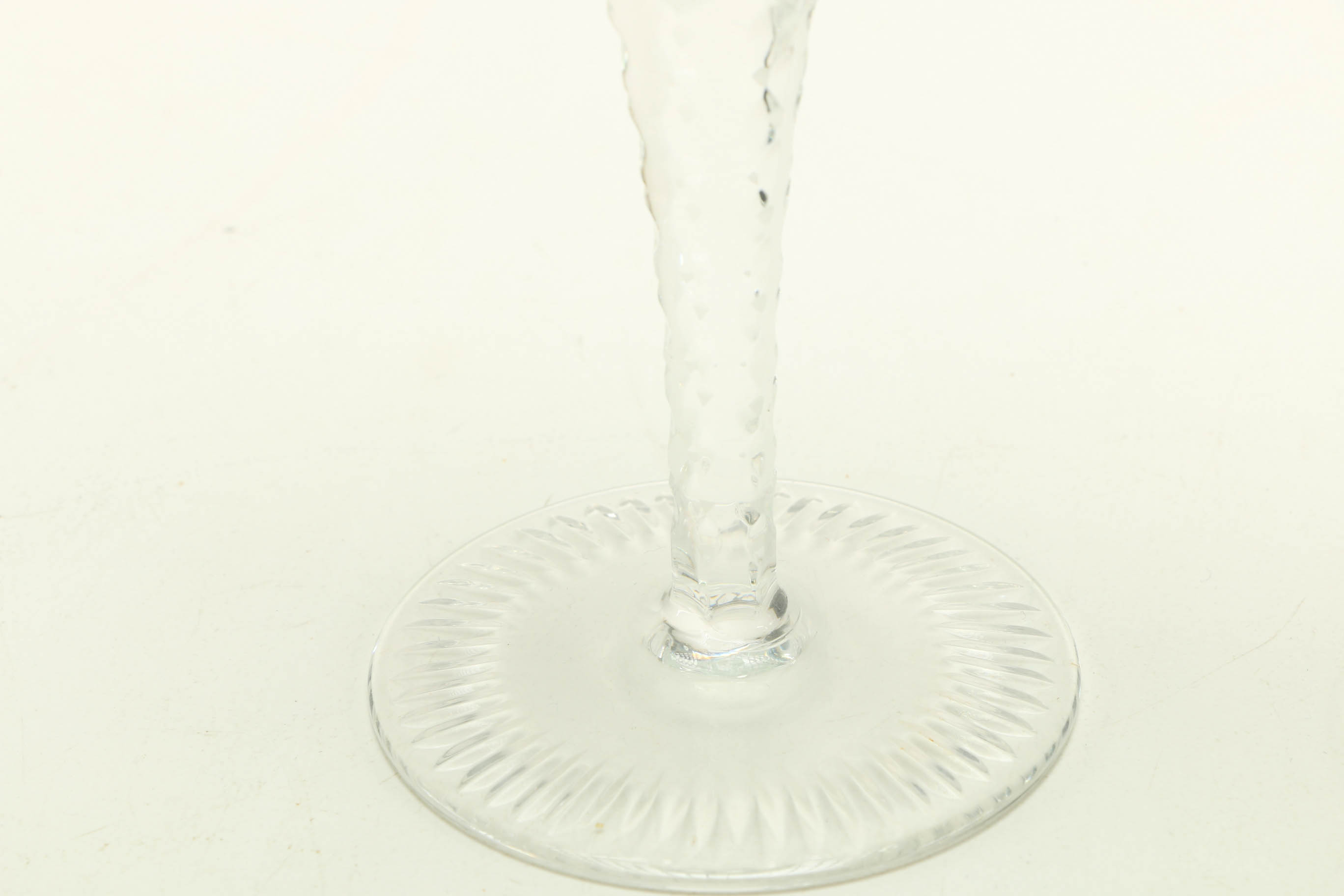 Emerald Cut to Clear Green Crystal Stemware