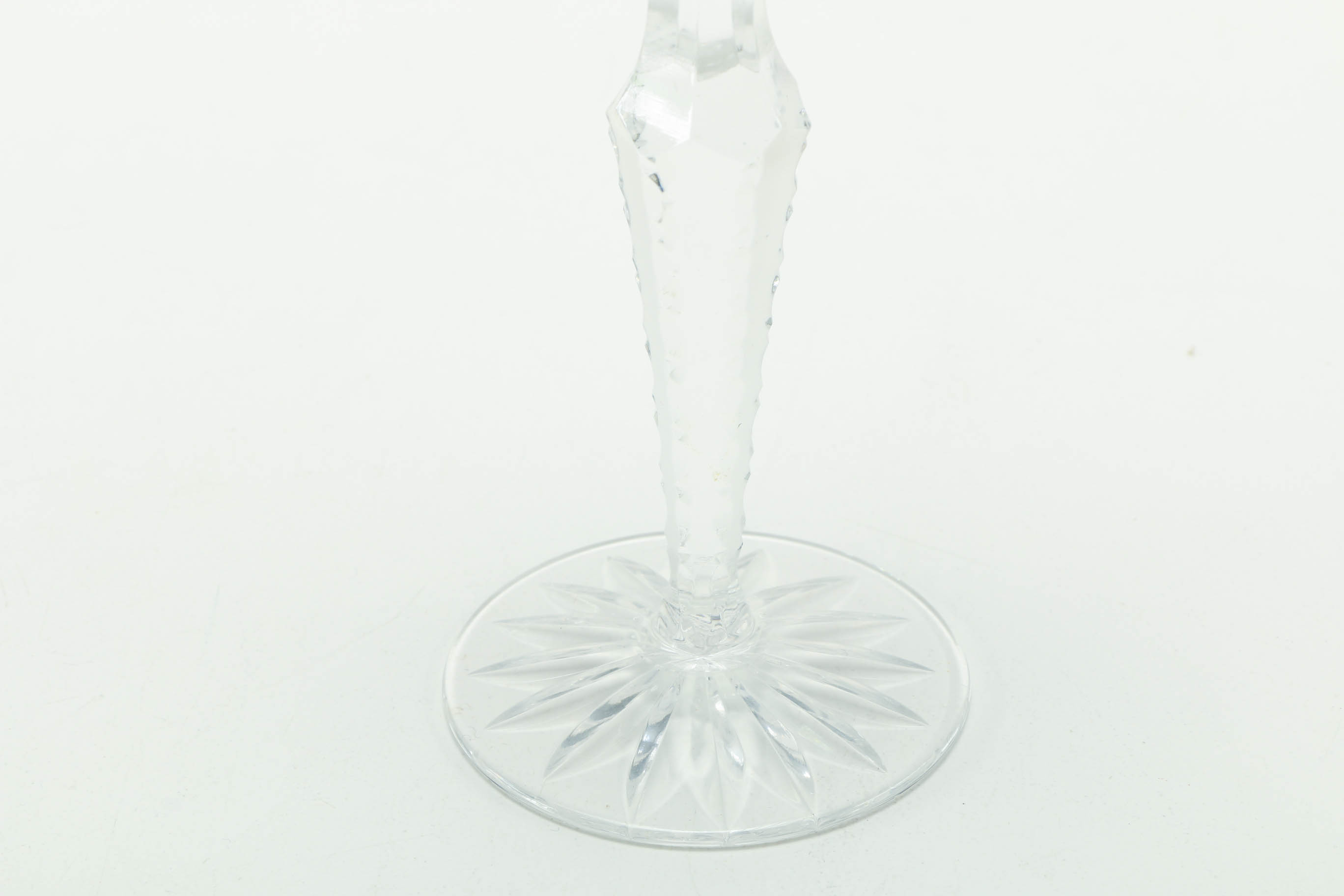 Emerald Cut to Clear Green Crystal Stemware