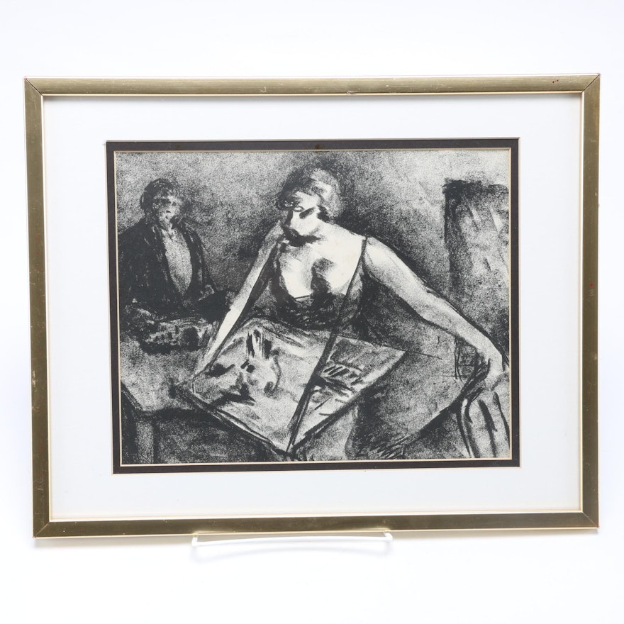 Arthur Allen Lithograph "Cigarette Girl"