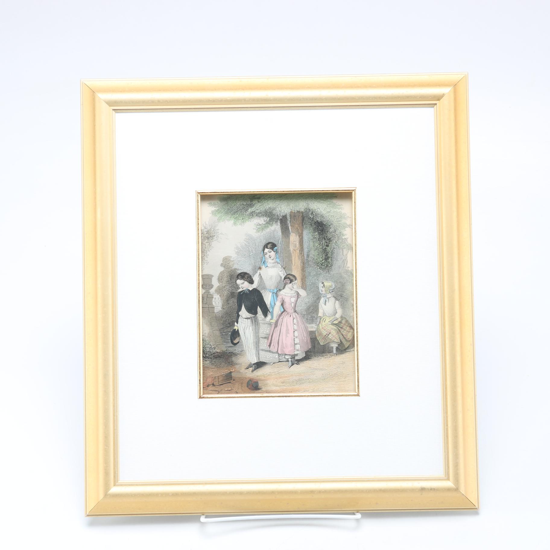 Framed Lithograph of Children's Fashions