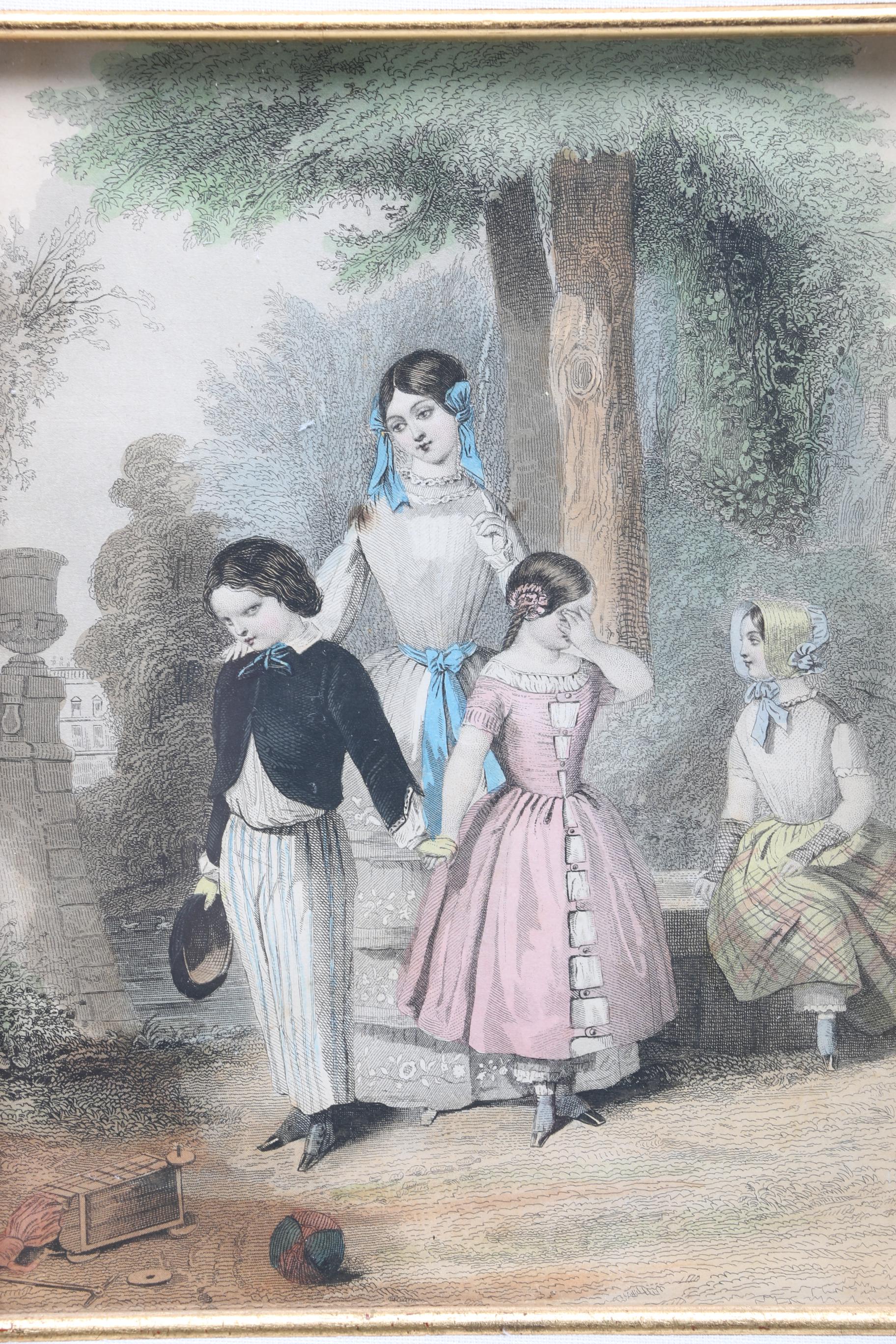 Framed Lithograph of Children's Fashions