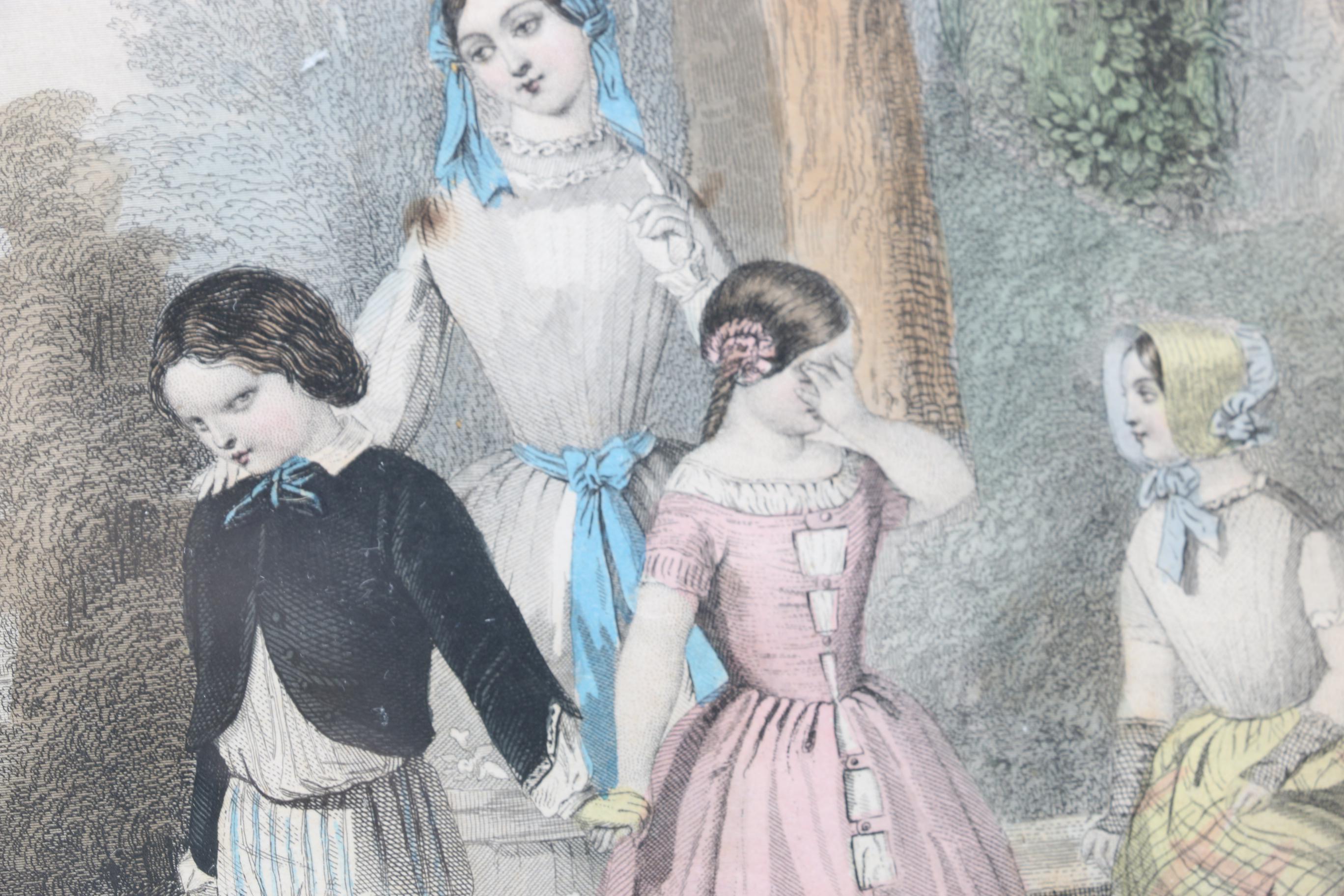 Framed Lithograph of Children's Fashions