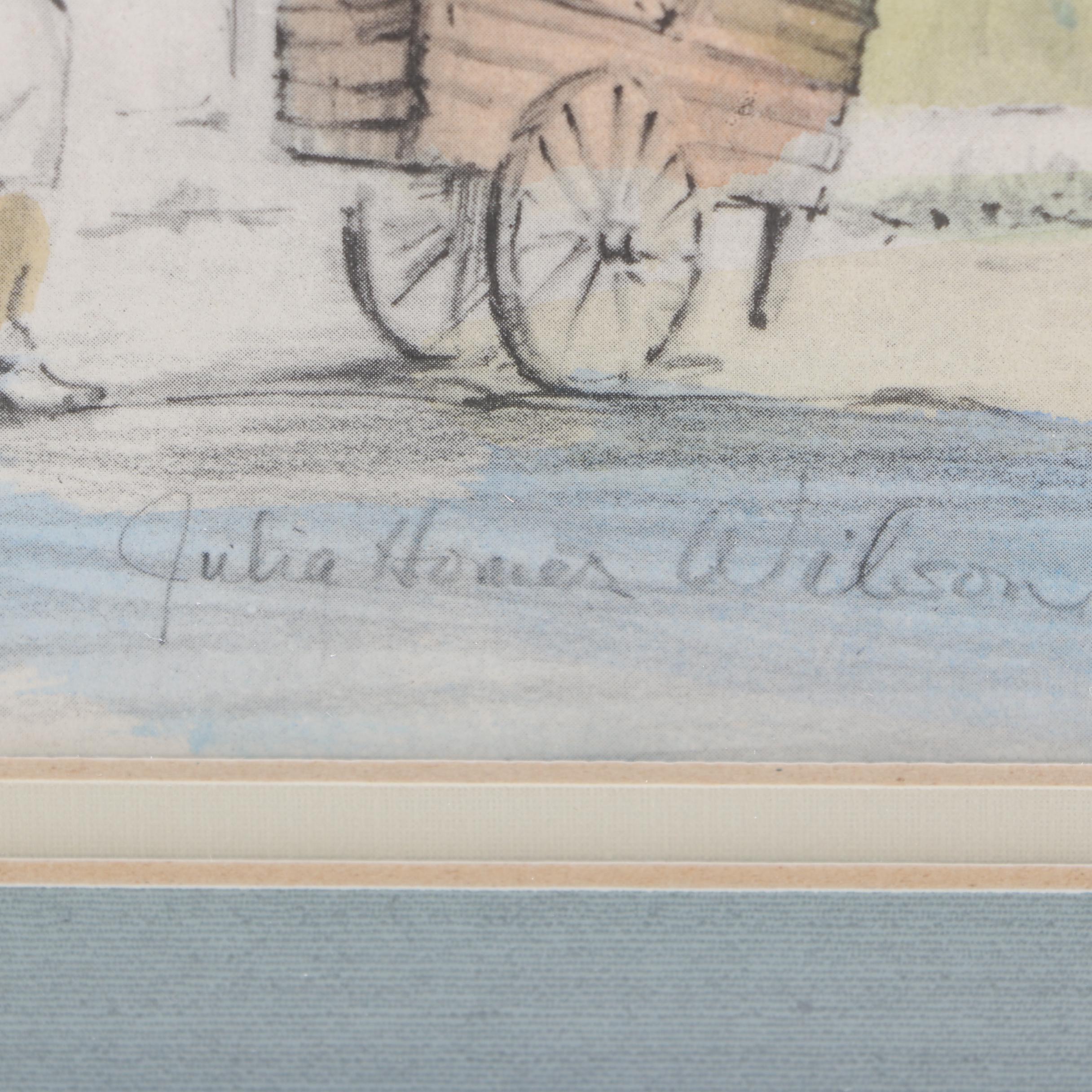 Offset Lithograph of Charleston's Tradd Street After Julia Homer Wilson