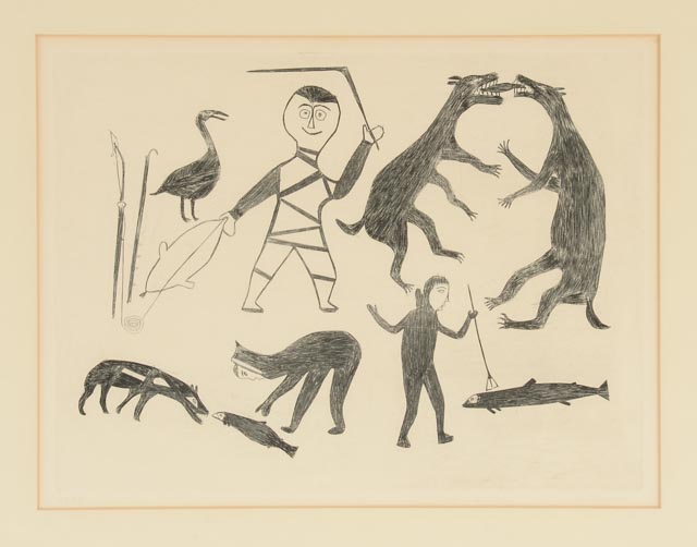 Timothy Ottochie Signed Limited Edition Cape Dorset Stonecut Print