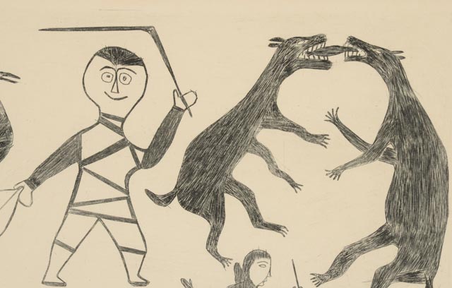 Timothy Ottochie Signed Limited Edition Cape Dorset Stonecut Print