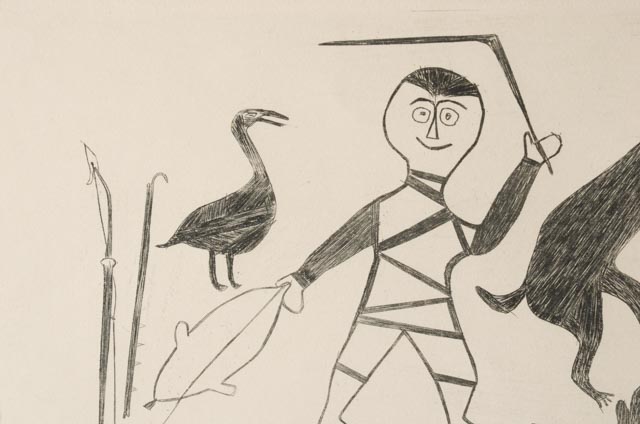 Timothy Ottochie Signed Limited Edition Cape Dorset Stonecut Print