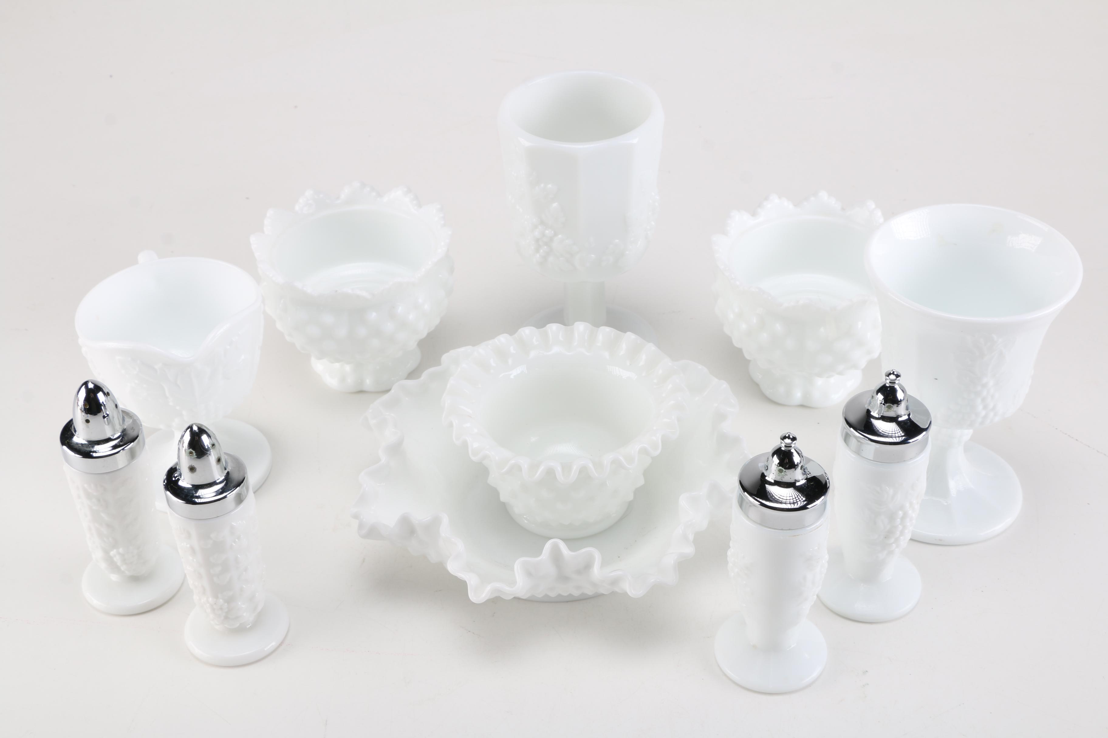 White Milk Glass Tableware and Decor