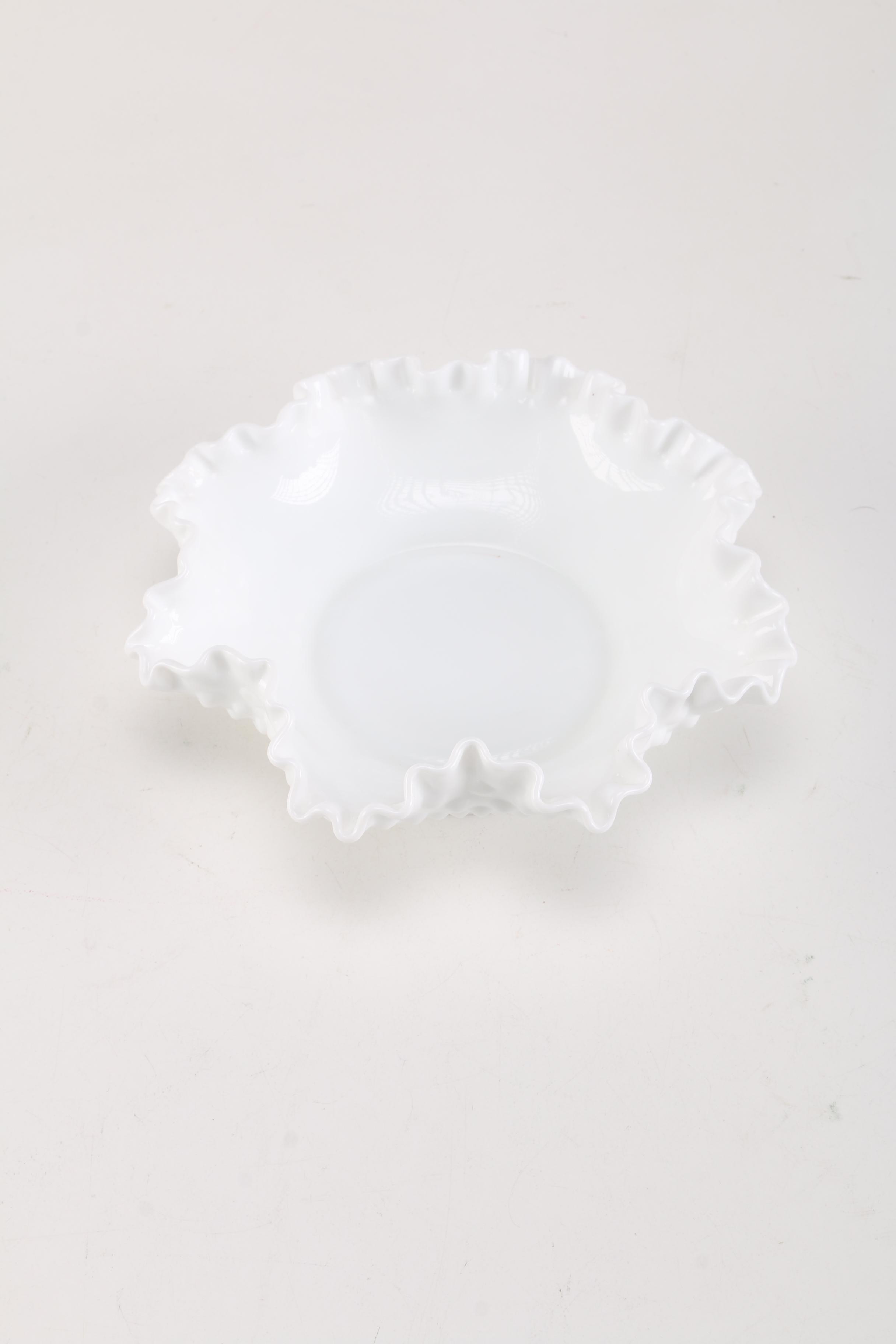 White Milk Glass Tableware and Decor