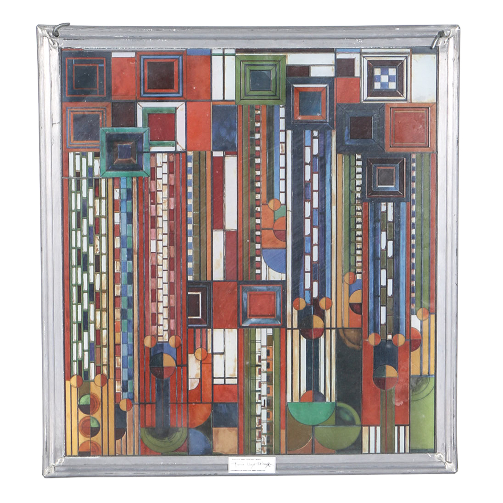 Frank Lloyd Wright Reproduction Glass Panel