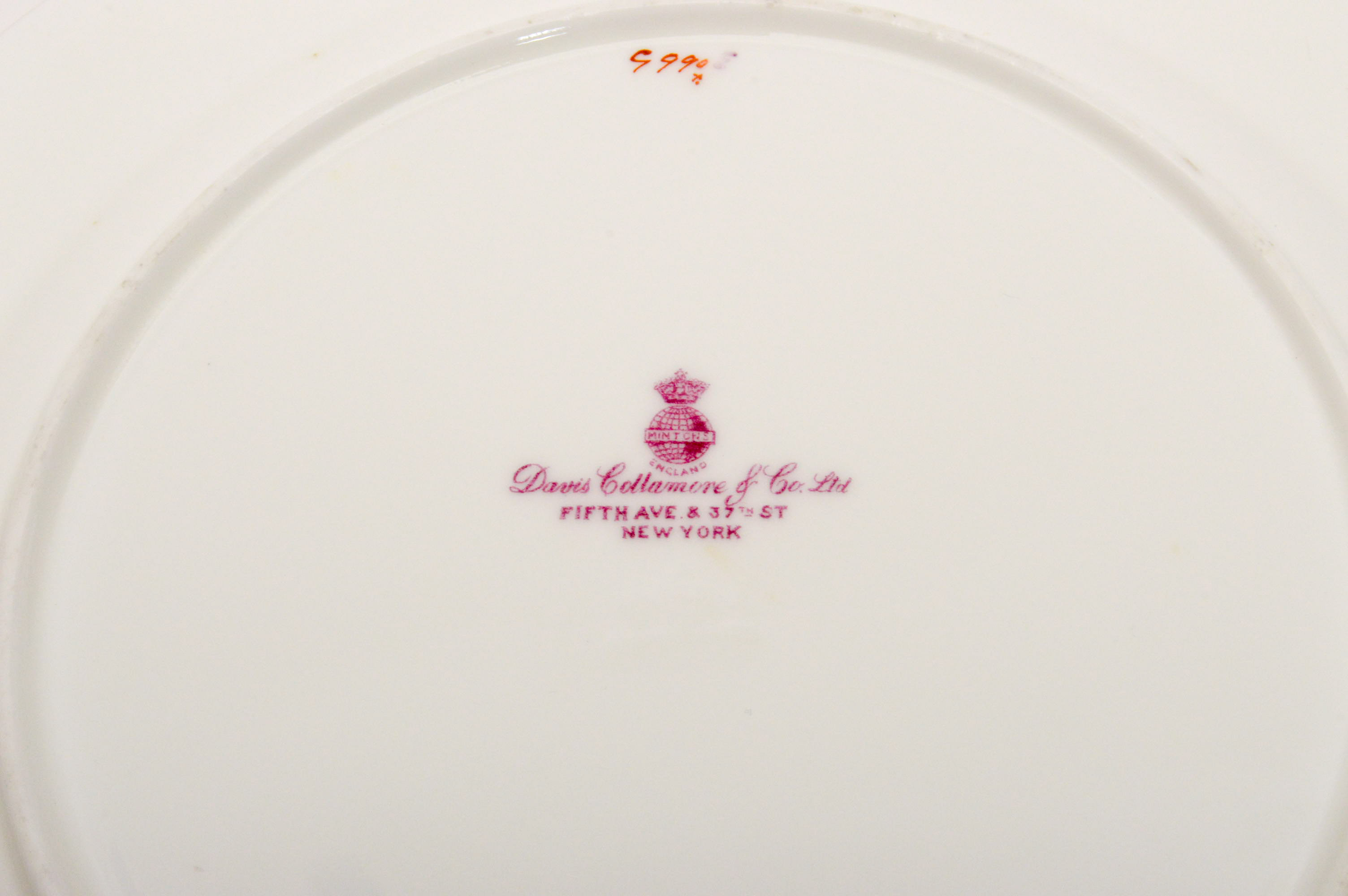 Davis Collamore Pink and Gilded Minton Plates