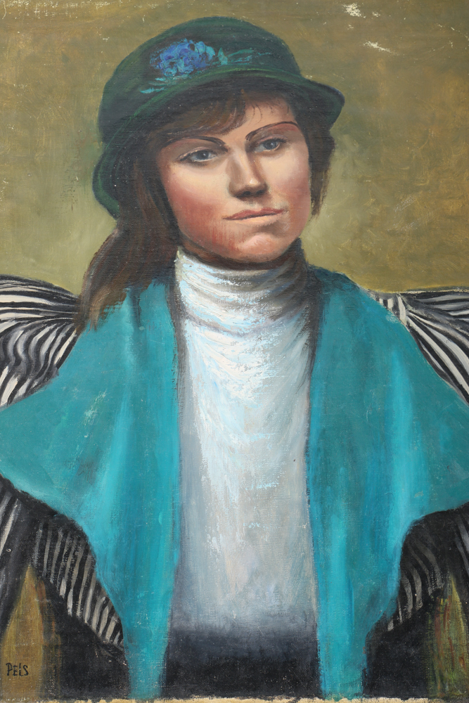 Albert Pels Oil Painting on Unstretched Canvas Portrait of a Woman