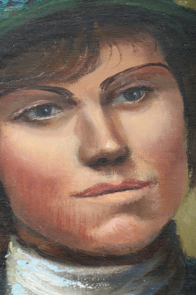 Albert Pels Oil Painting on Unstretched Canvas Portrait of a Woman