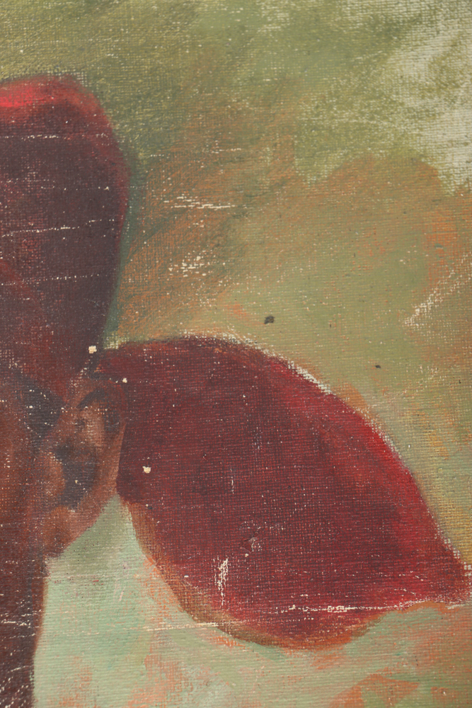 Albert Pels Original Oil Painting on Unstretched Canvas Self-portrait as a Pirate