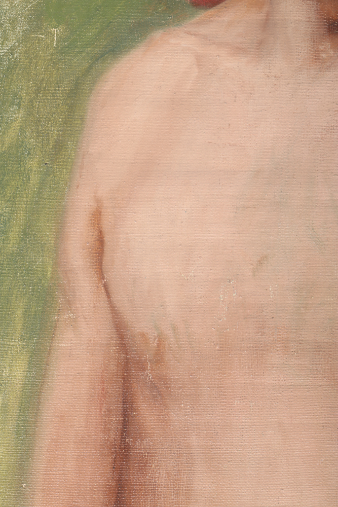 Albert Pels Original Oil Painting on Unstretched Canvas Self-portrait as a Pirate