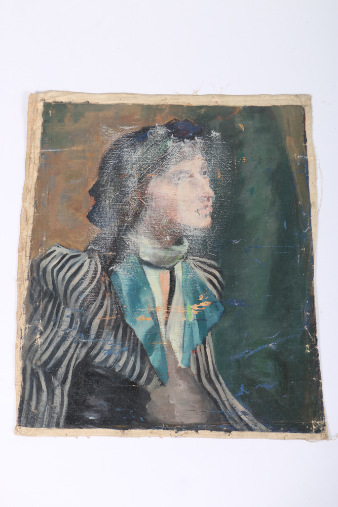 Albert Pels Original Oil Painting on Unstretched Canvas Self-portrait as a Pirate