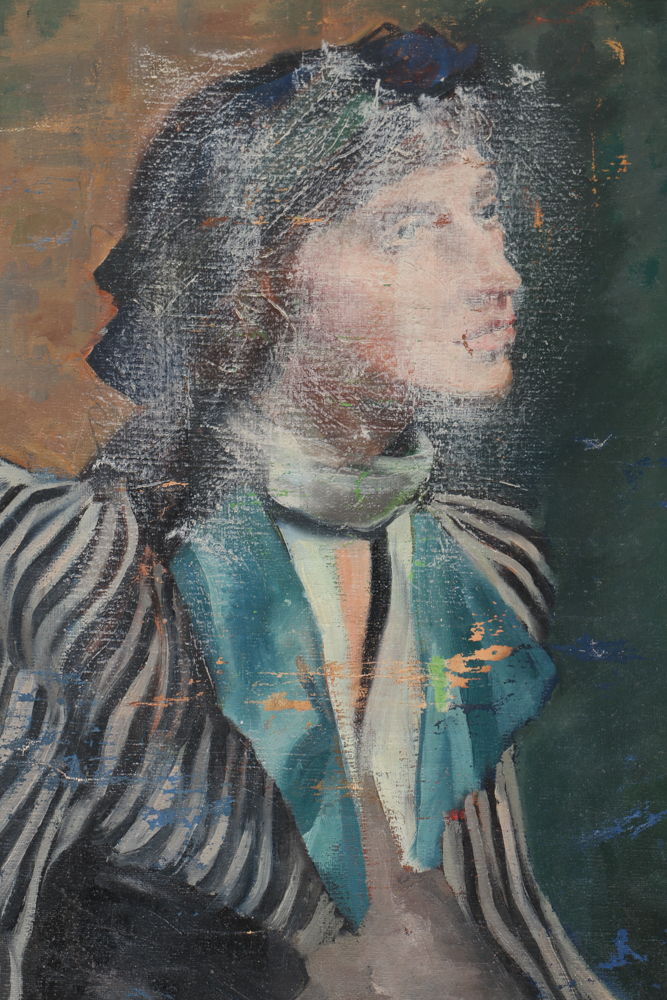 Albert Pels Original Oil Painting on Unstretched Canvas Self-portrait as a Pirate